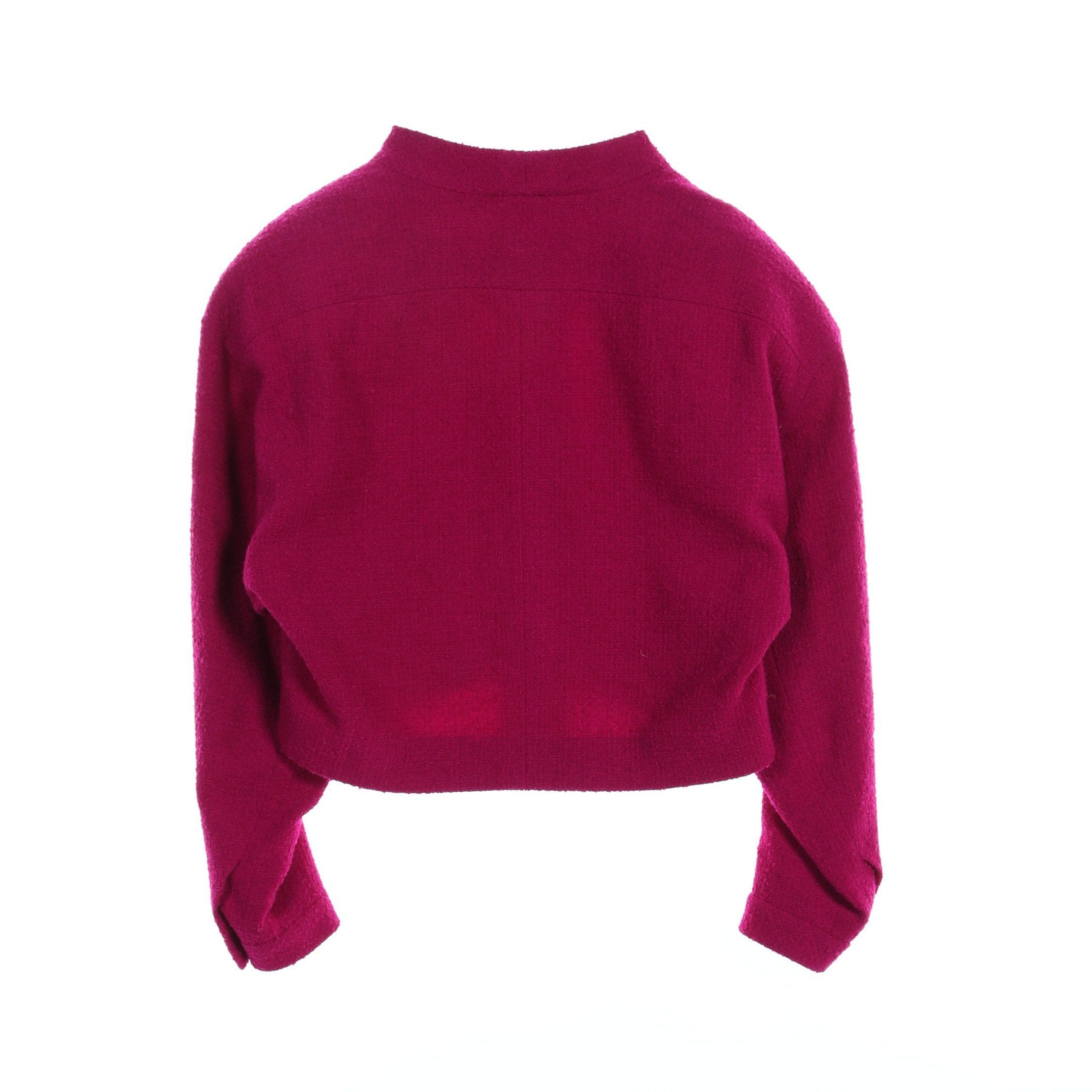 Chanel Chanel No-Collar Jacket Wool Pink Purple Size ONE SIZE - 2 Thumbnail
