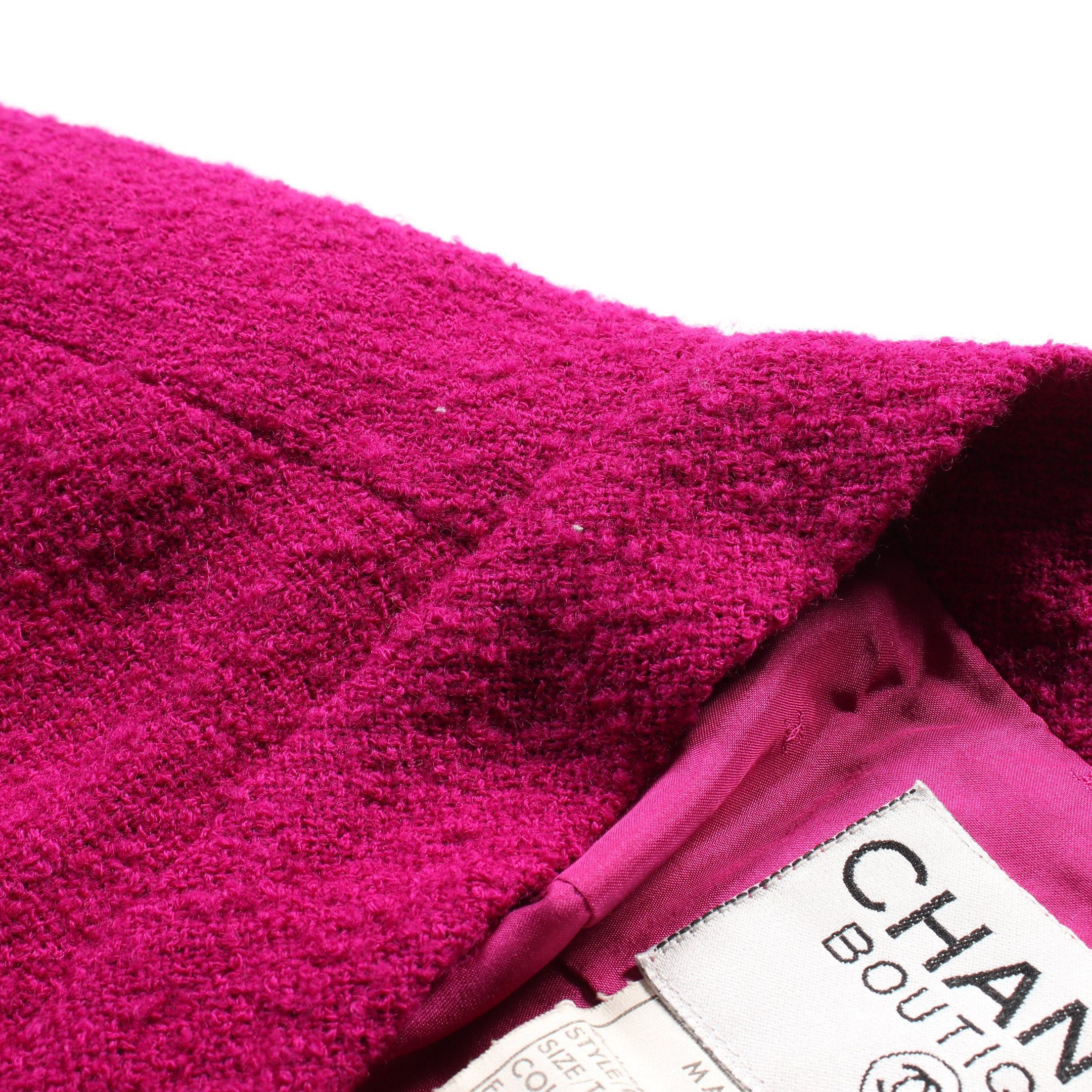 Chanel Chanel No-Collar Jacket Wool Pink Purple Size ONE SIZE - 5 Thumbnail