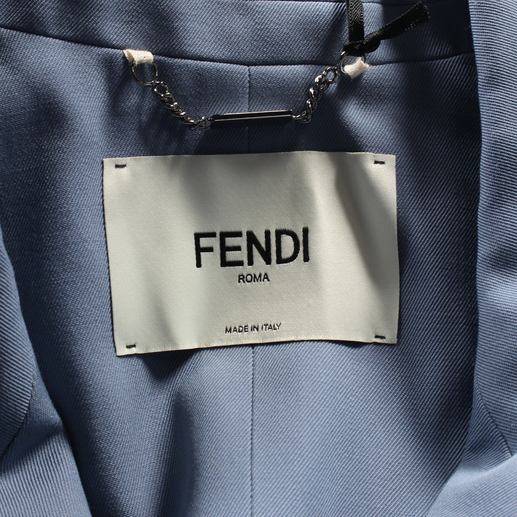 Fendi Fendi Tailored Jacket Satin Wool Light Blue Size ONE SIZE - 3 Thumbnail
