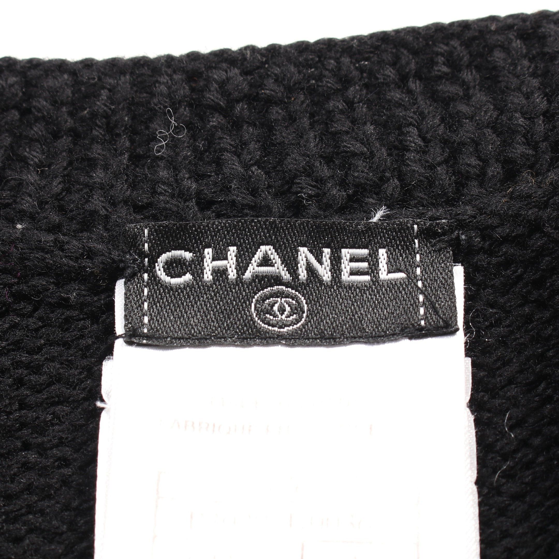 Chanel Chanel Cardigan Wool Black Sequin Size ONE SIZE - 3 Thumbnail