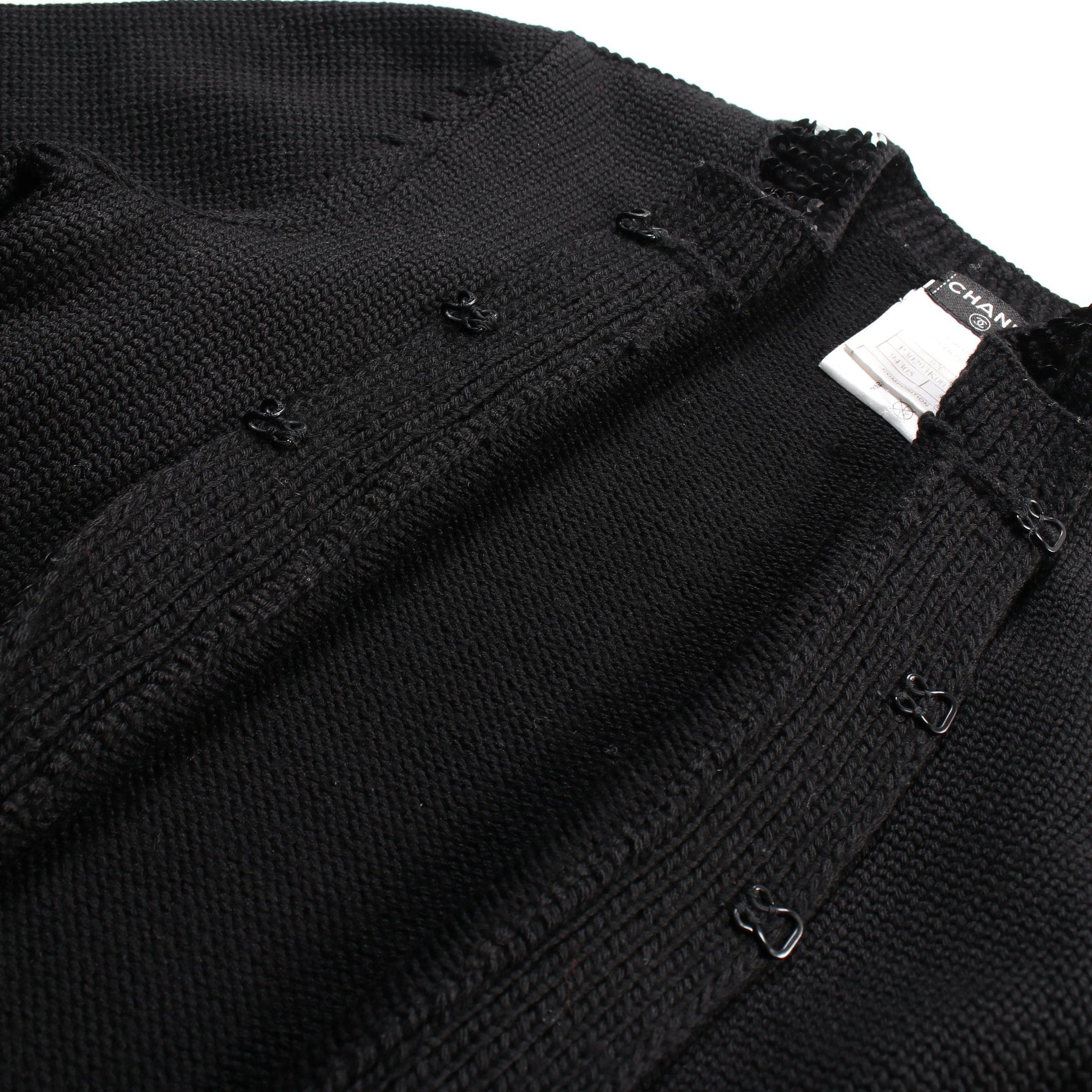 Chanel Chanel Cardigan Wool Black Sequin Size ONE SIZE - 7 Thumbnail