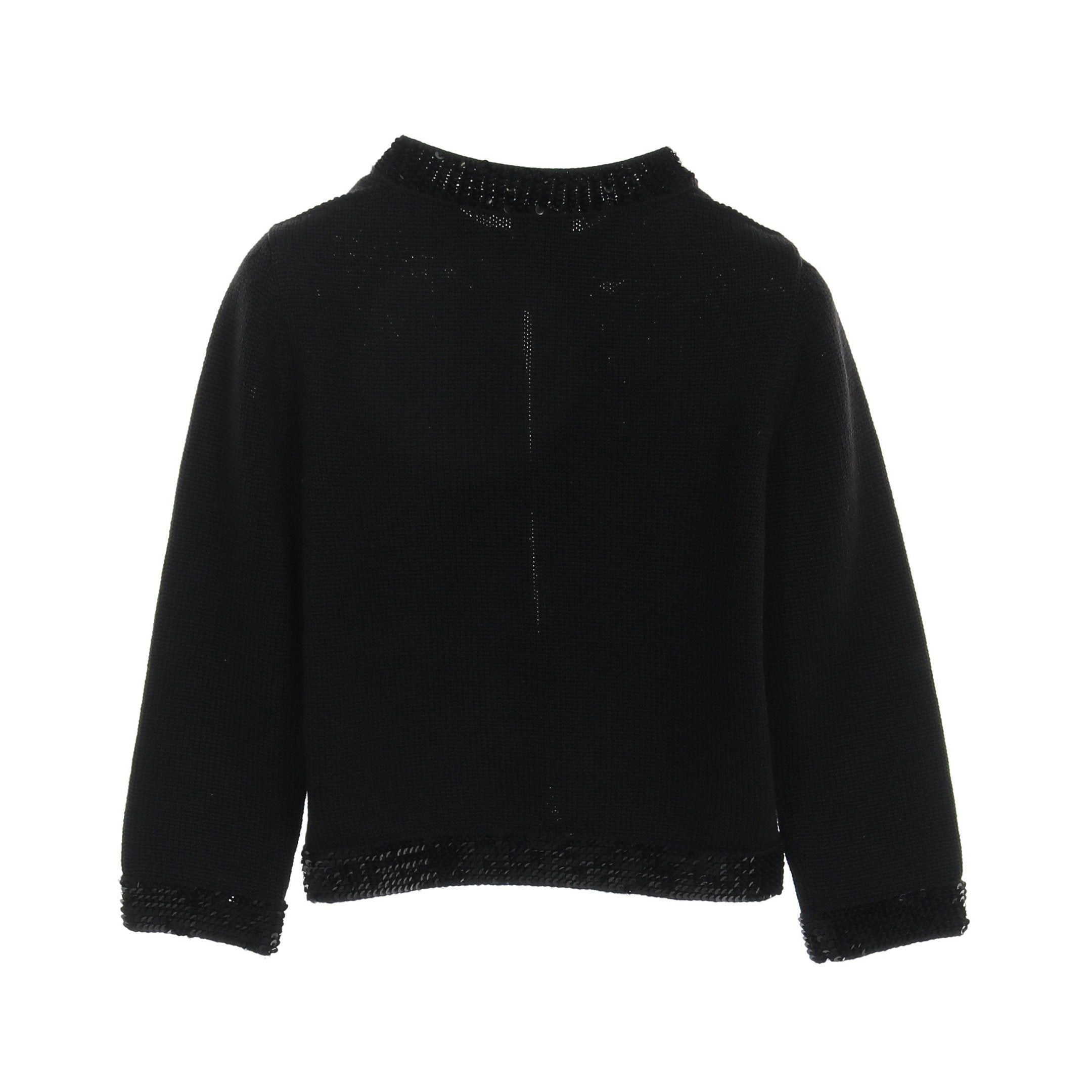 Chanel Chanel Cardigan Wool Black Sequin Size ONE SIZE - 2 Thumbnail