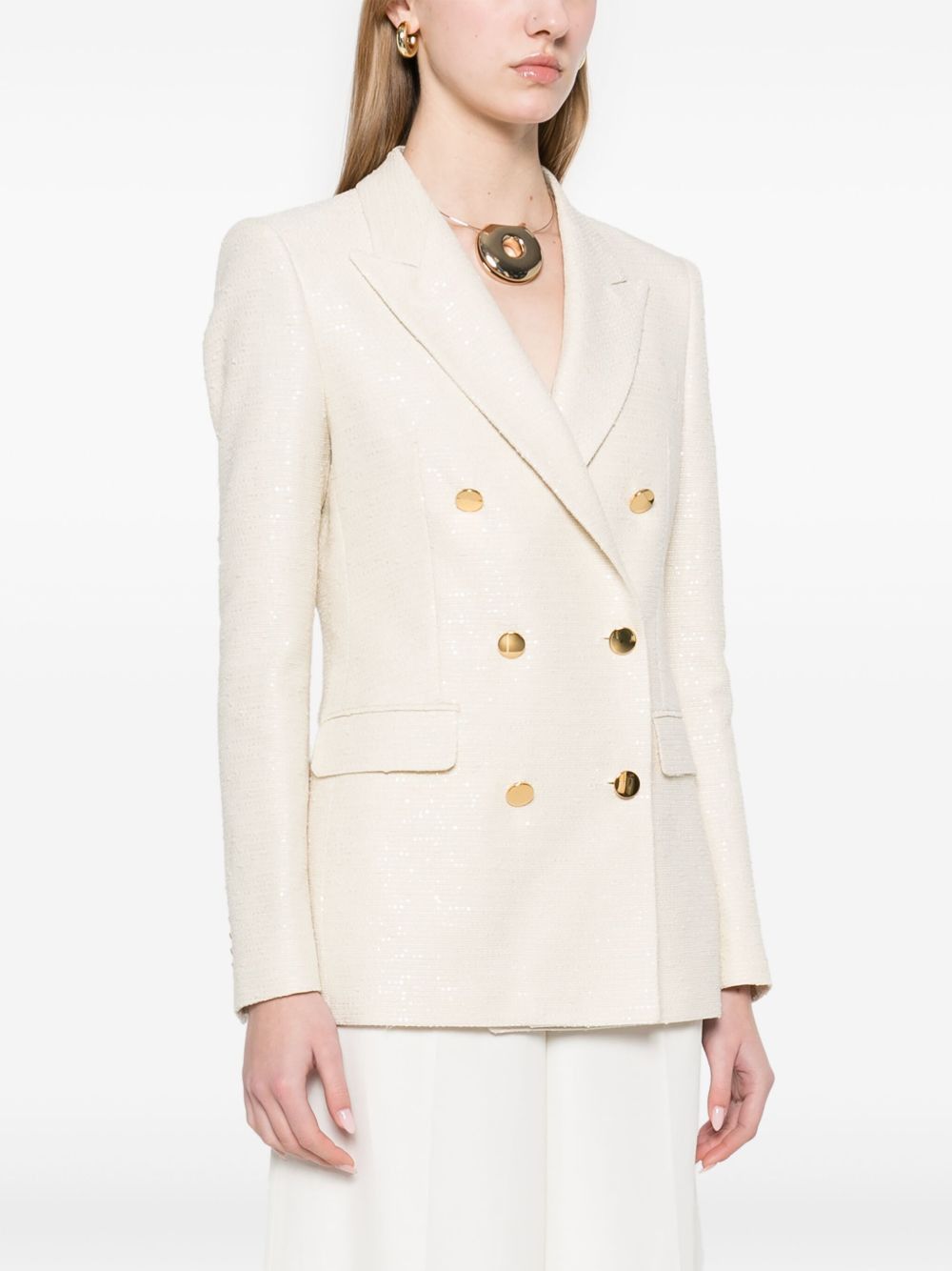 Tagliatore COTTON BLEND DOUBLE-BREASTED JACKET Size XL / US 12-14 / IT 48-50 - 4 Thumbnail