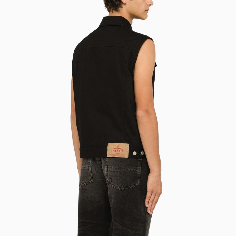 Prada Black Denim Waistcoat Size US S / EU 44-46 / 1 - 2 Thumbnail