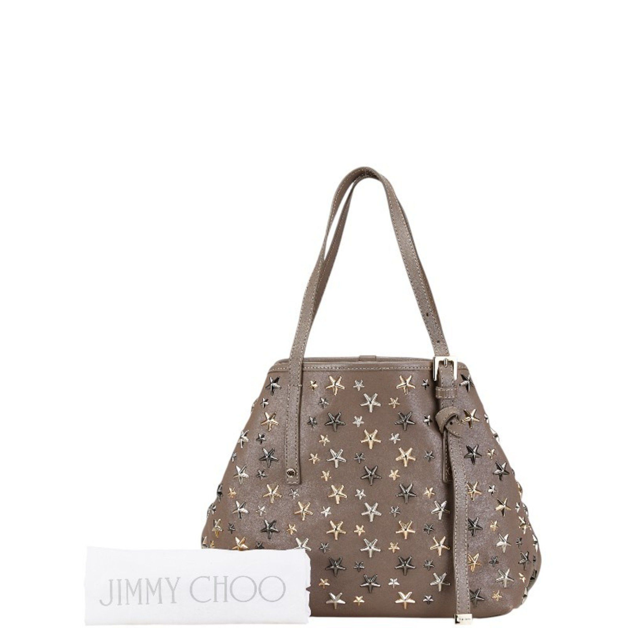 Jimmy Choo Jimmy Choo Sasha S Star Studs Handbag Tote Bag Greige Leather Women's JIMMY CHOO Size ONE SIZE - 6 Thumbnail