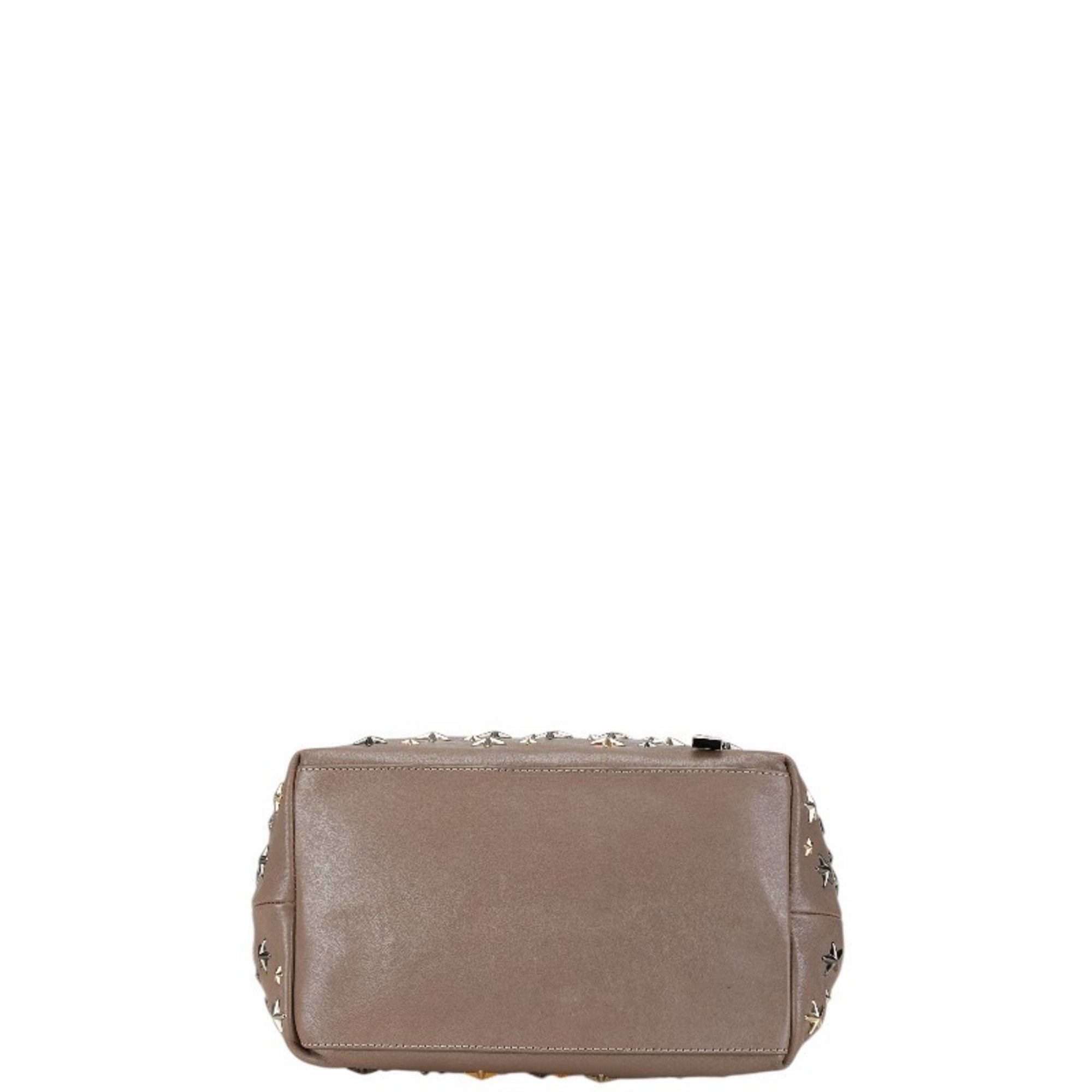 Jimmy Choo Jimmy Choo Sasha S Star Studs Handbag Tote Bag Greige Leather Women's JIMMY CHOO Size ONE SIZE - 3 Thumbnail