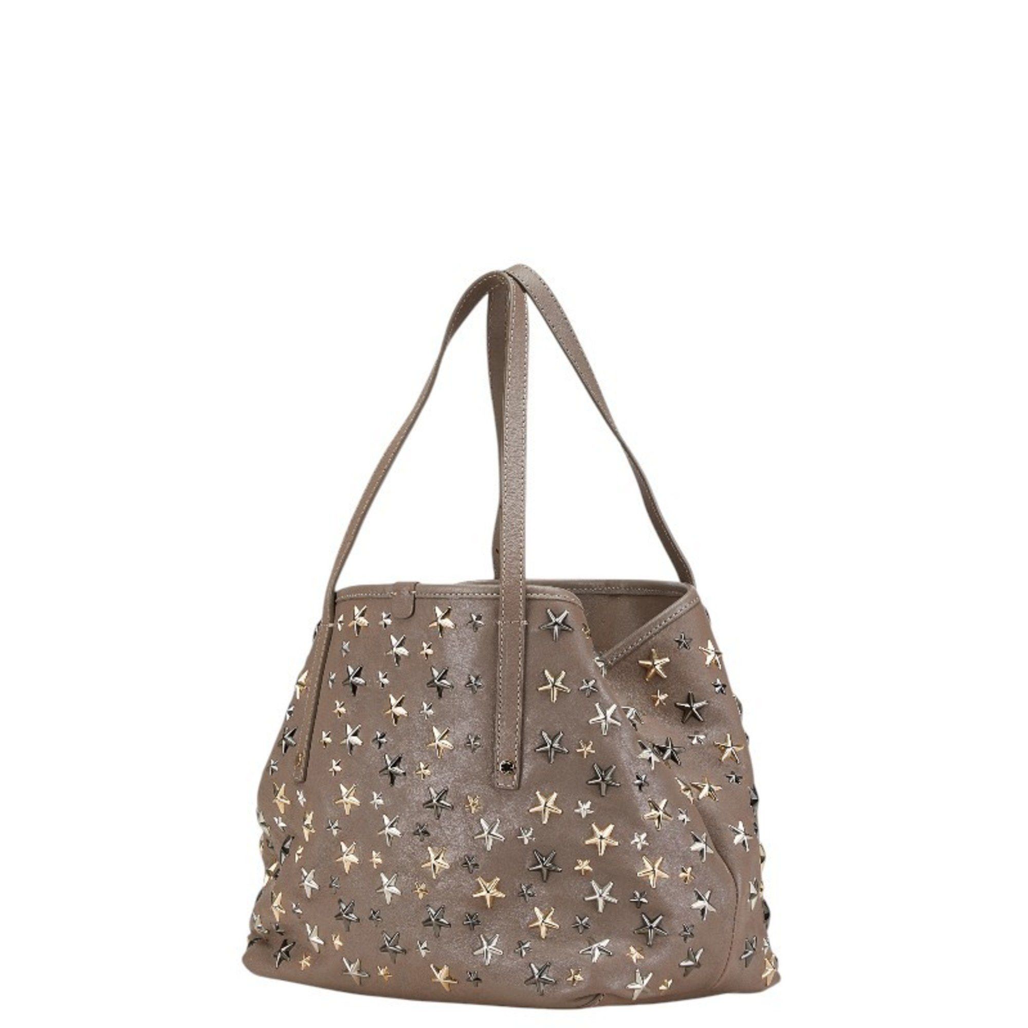 Jimmy Choo Jimmy Choo Sasha S Star Studs Handbag Tote Bag Greige Leather Women's JIMMY CHOO Size ONE SIZE - 2 Thumbnail