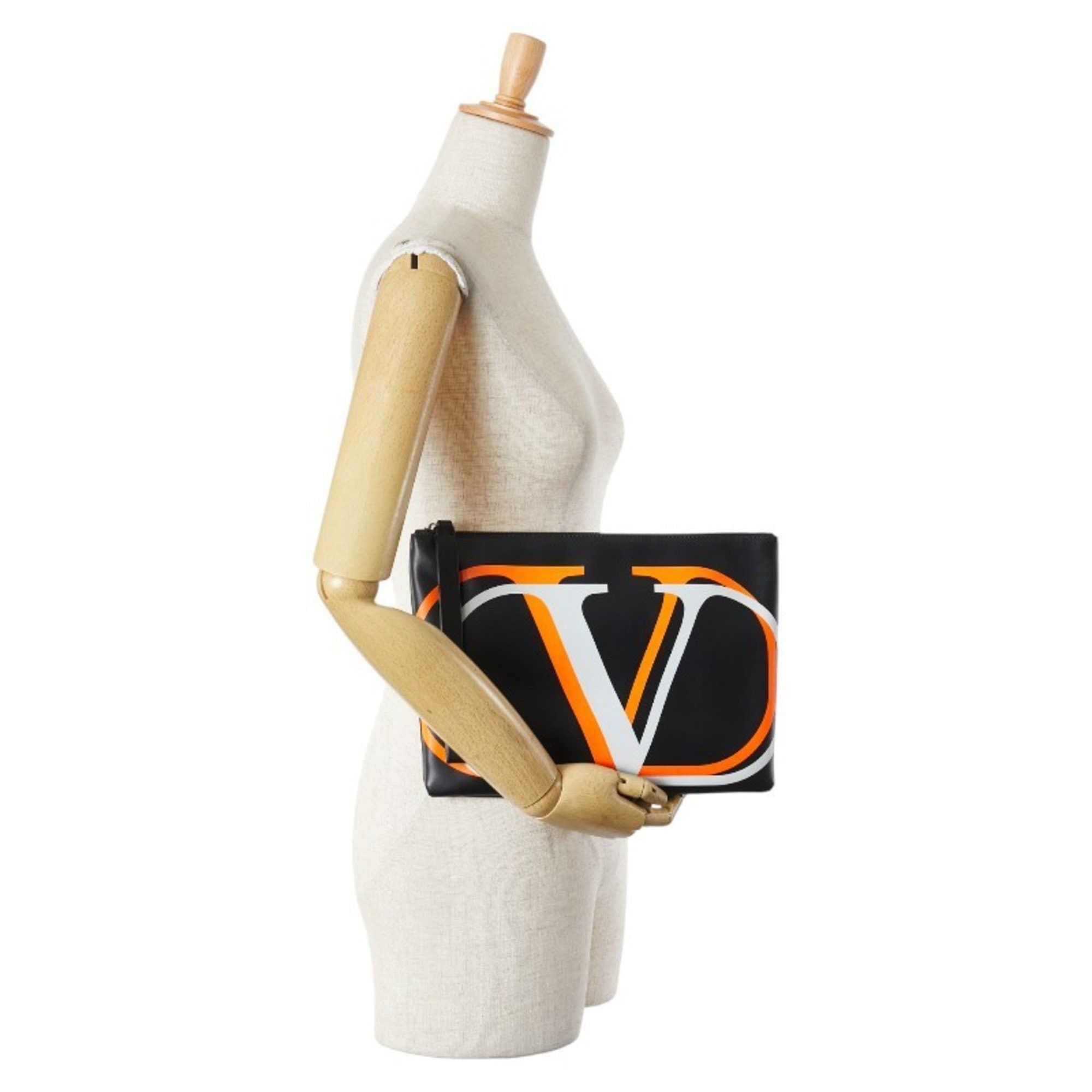 Valentino Valentino V Clutch Bag Black Multicolor Leather Men's Size ONE SIZE - 6 Thumbnail