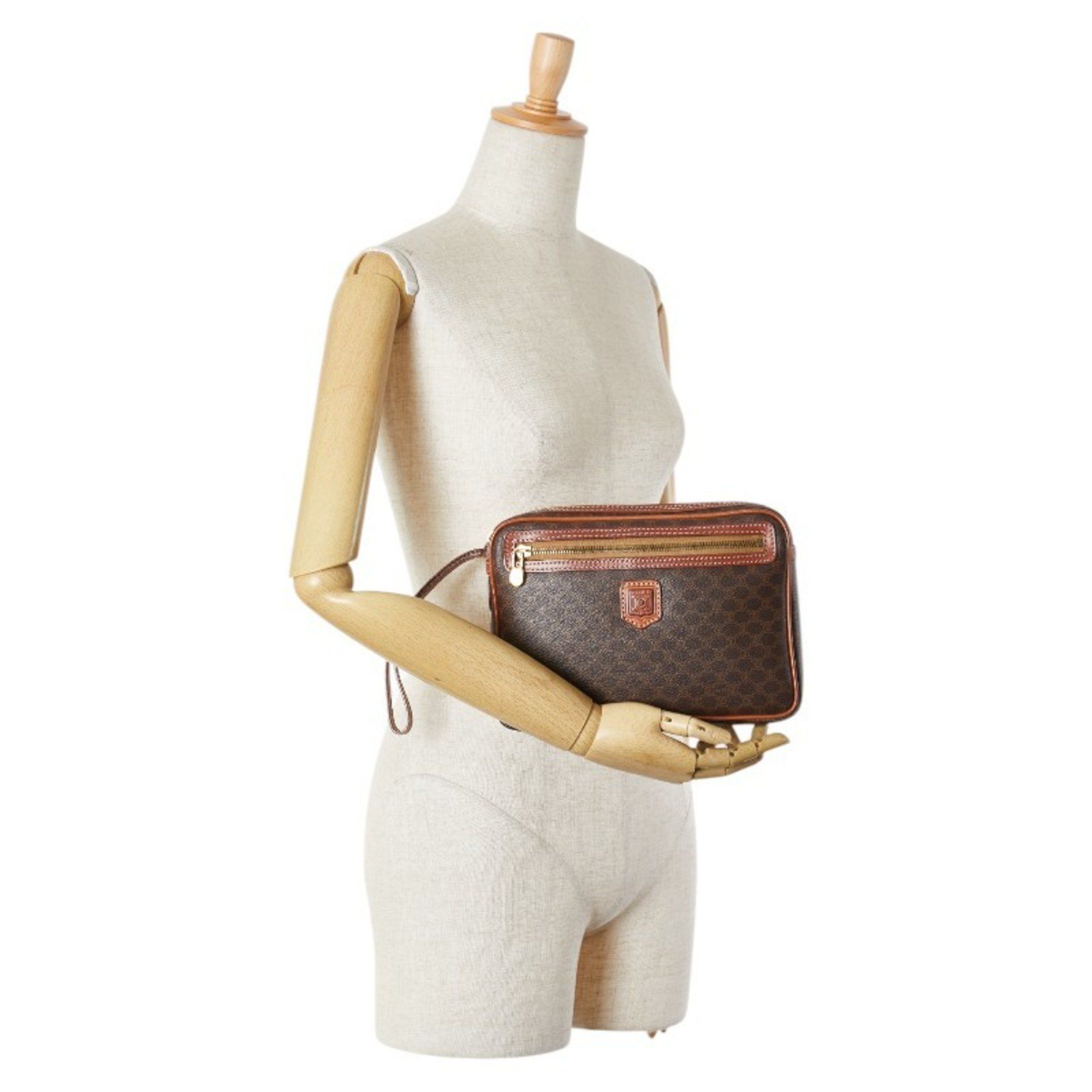 Celine Celine Macadam Second Bag Clutch Brown PVC Leather Men's CELINE Size ONE SIZE - 9 Thumbnail