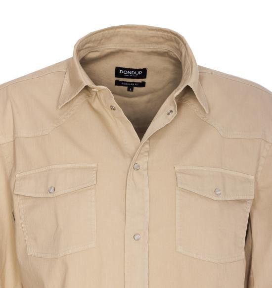 Dondup DONDUP Men Long Tops UC345R CS0103 PTD004 Beige Size US XL / EU 56 / 4 - 4 Thumbnail