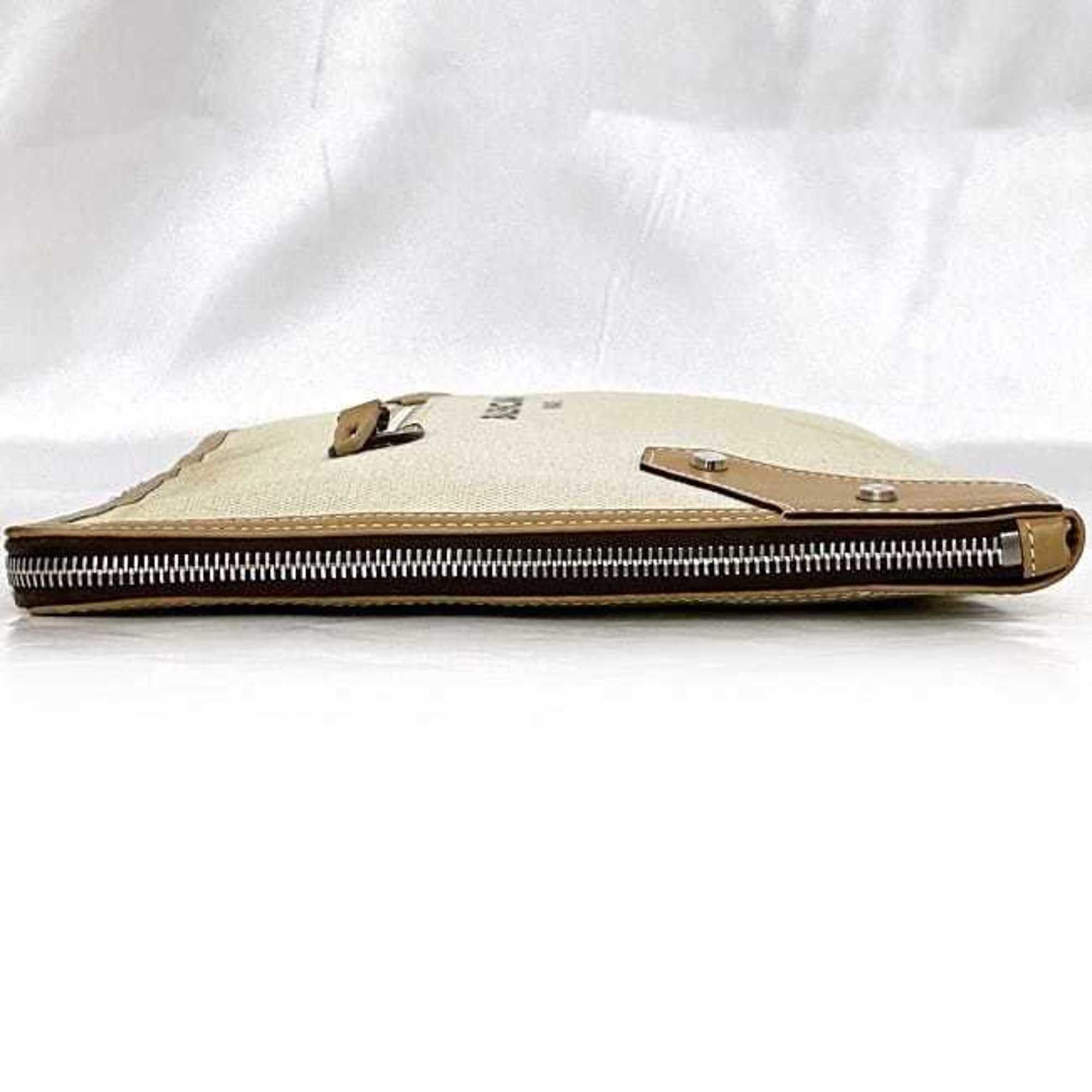 Balenciaga Balenciaga clutch bag ec-22272 beige natural 419994 handbag canvas leather 9260 D 535269 BALENCIAGA L-shaped for women and men Size ONE SIZE - 3 Thumbnail