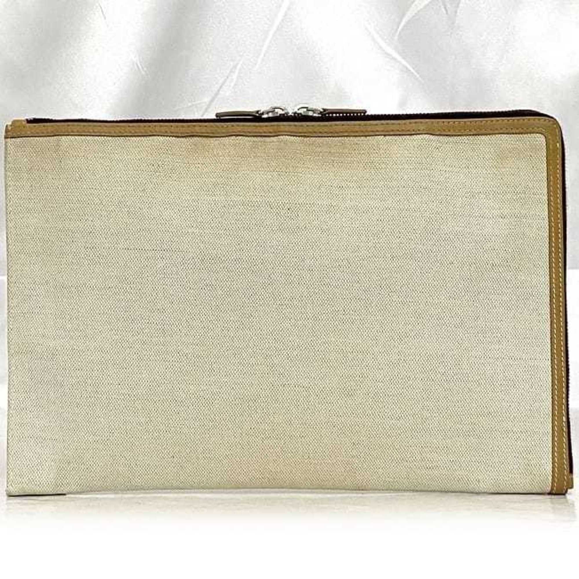 Balenciaga Balenciaga clutch bag ec-22272 beige natural 419994 handbag canvas leather 9260 D 535269 BALENCIAGA L-shaped for women and men Size ONE SIZE - 4 Thumbnail