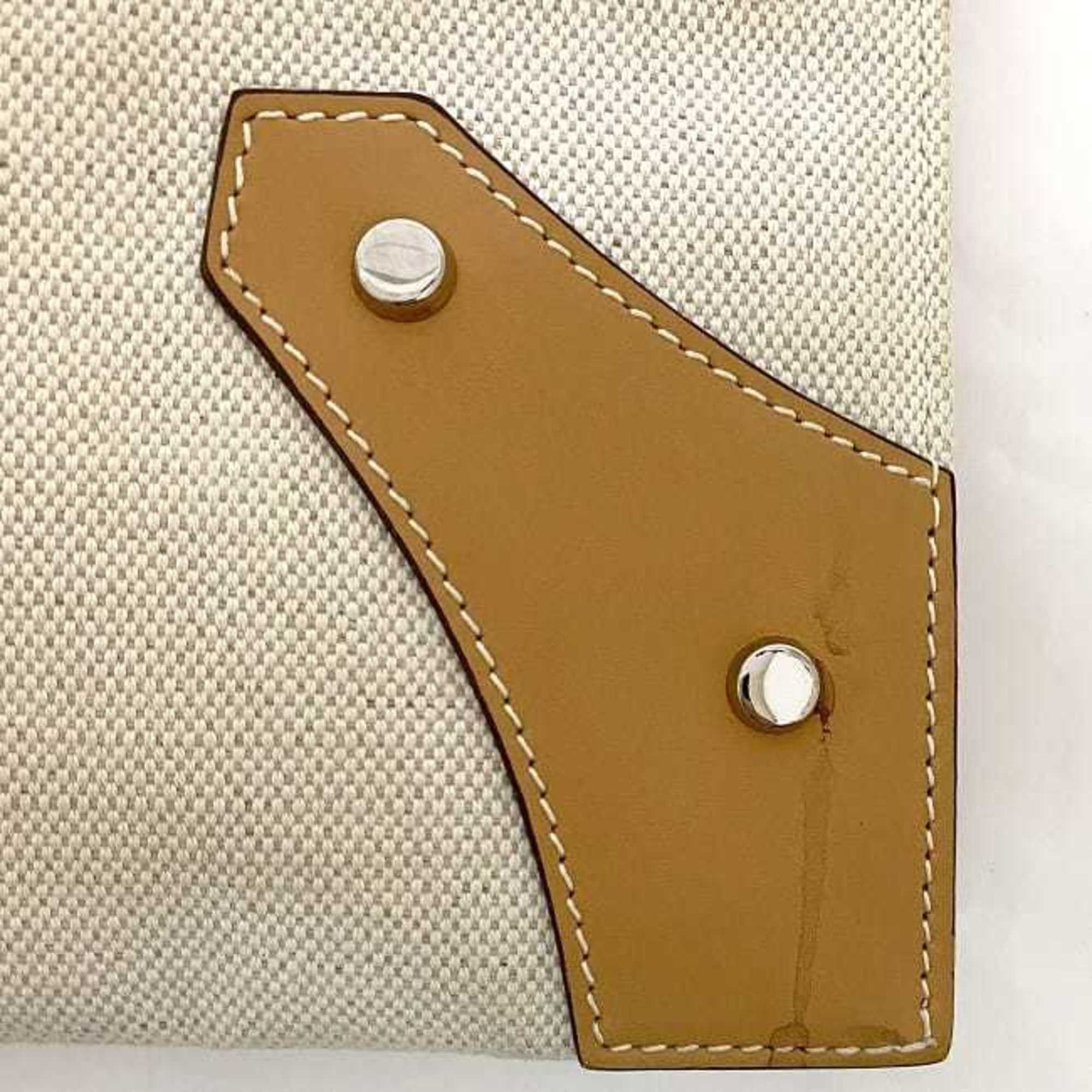 Balenciaga Balenciaga clutch bag ec-22272 beige natural 419994 handbag canvas leather 9260 D 535269 BALENCIAGA L-shaped for women and men Size ONE SIZE - 9 Thumbnail