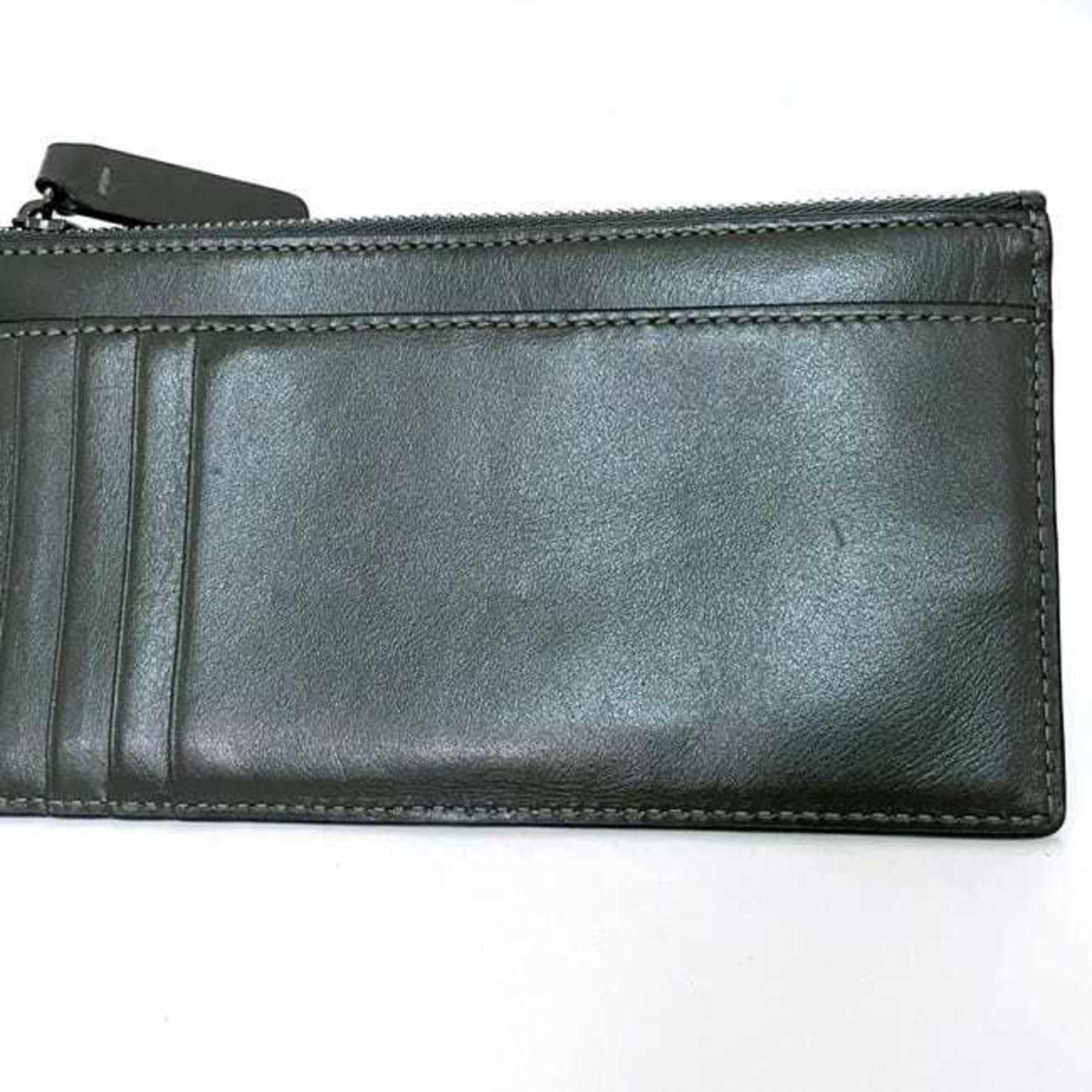 Jimmy Choo Jimmy Choo coin case ec-22354 khaki green navy leather JIMMY CHOO purse card holder fragment accessory coins blue Size ONE SIZE - 8 Thumbnail