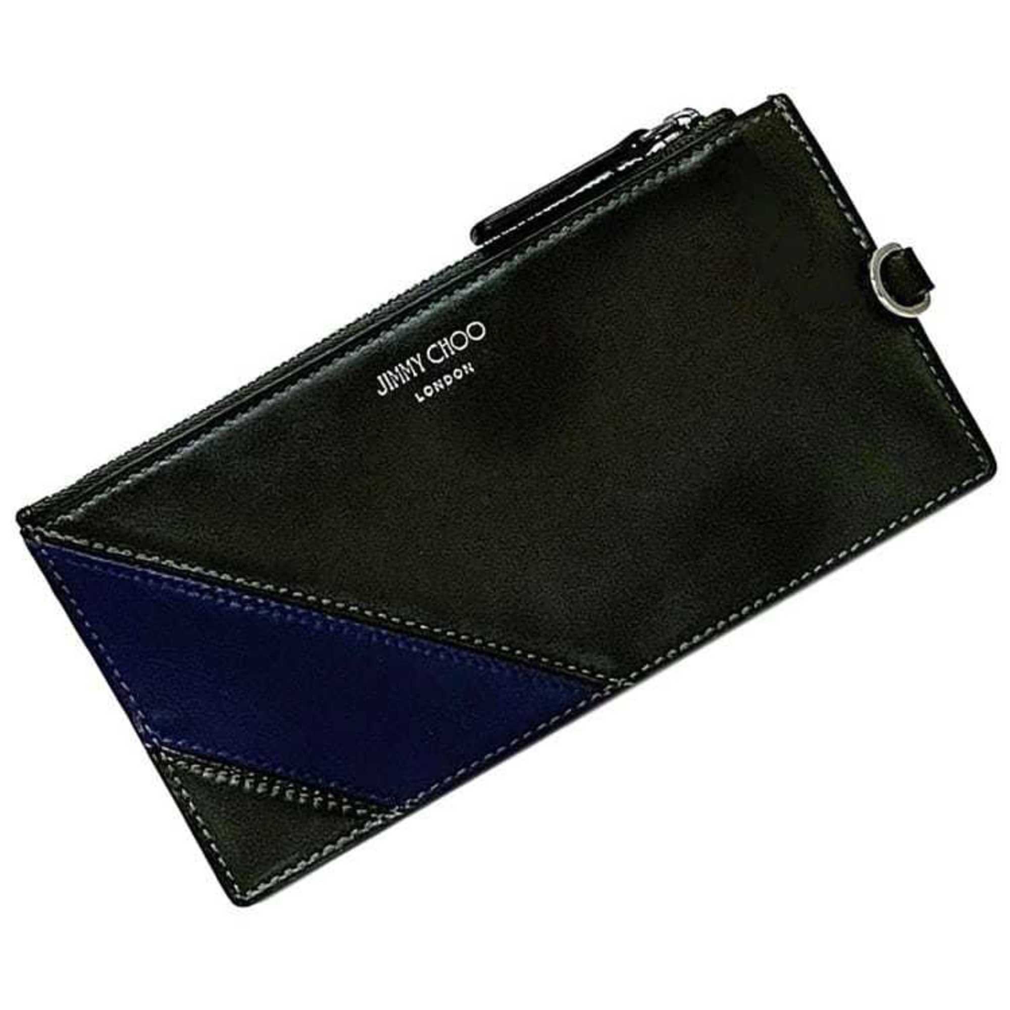 Jimmy Choo Jimmy Choo coin case ec-22354 khaki green navy leather JIMMY CHOO purse card holder fragment accessory coins blue Size ONE SIZE - 2 Thumbnail