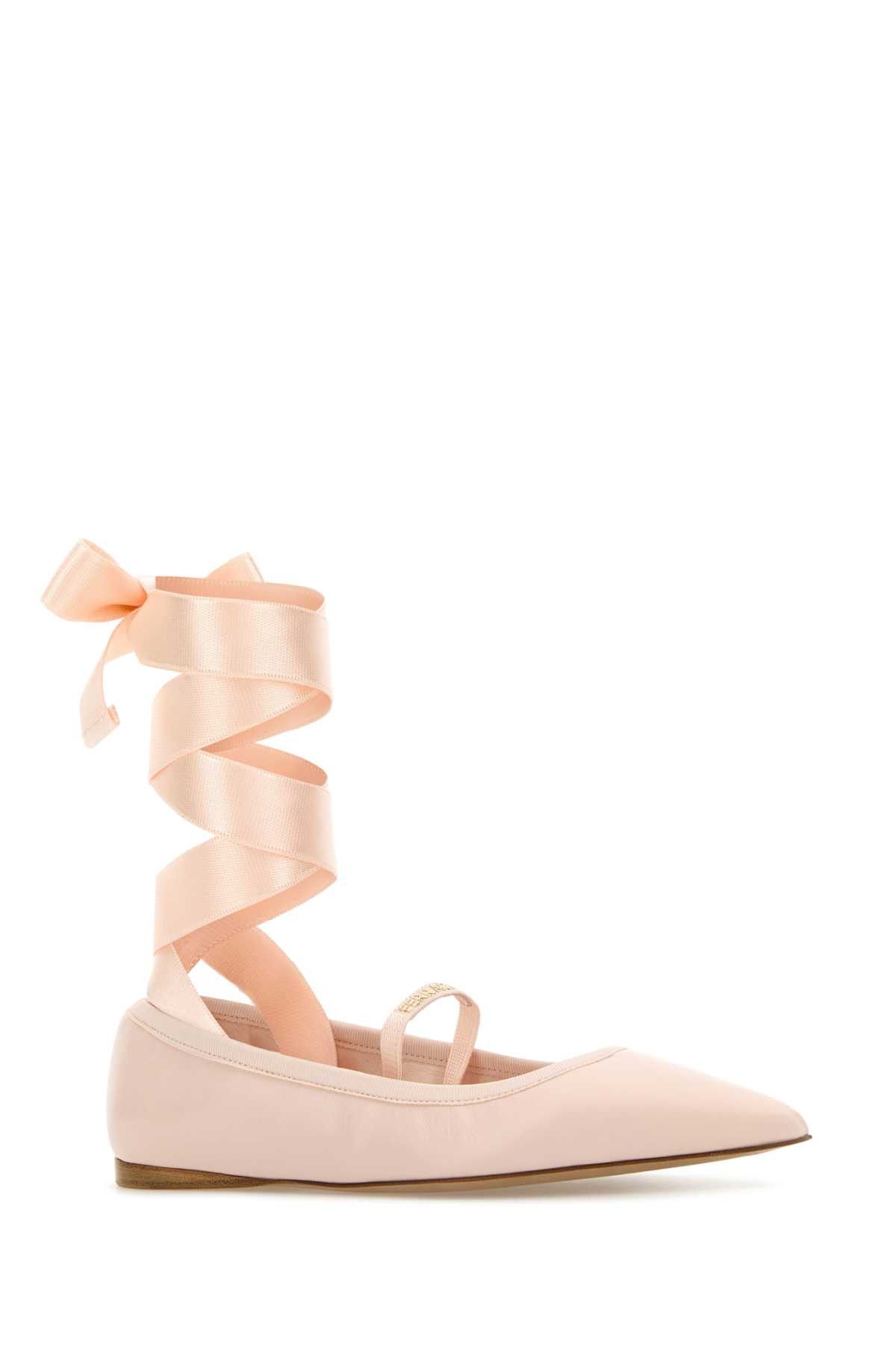Salvatore Ferragamo Pastel Pink Leather Carice Ballerinas Size US 7.5 / IT 37.5 - 2 Thumbnail