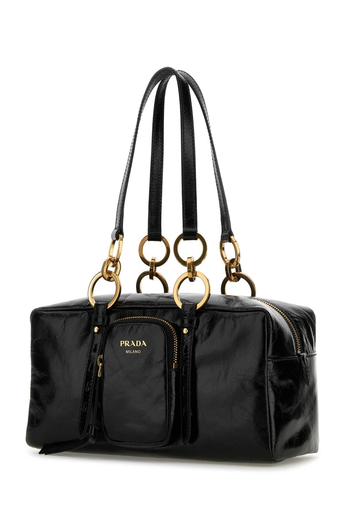 Prada Black Leather Handbag Size ONE SIZE - 2 Thumbnail