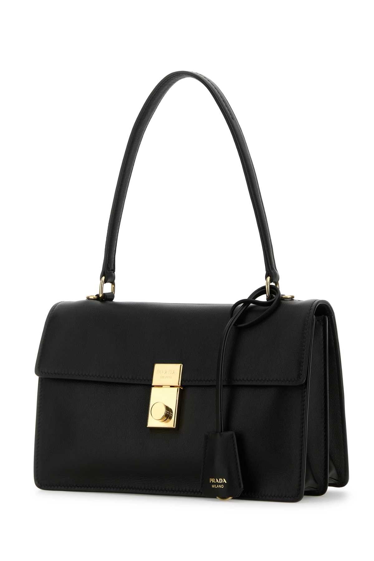 Prada Black Leather Handbag Size ONE SIZE - 2 Thumbnail