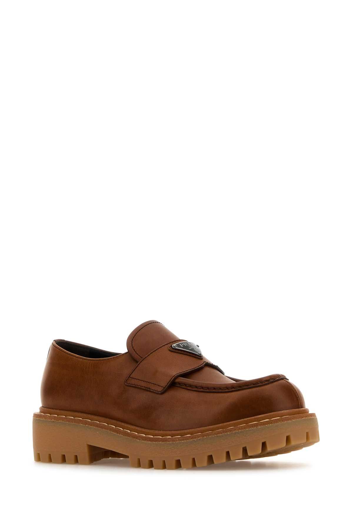 Prada Caramel Leather Loafers Size US 9.5 / EU 42-43 - 2 Thumbnail