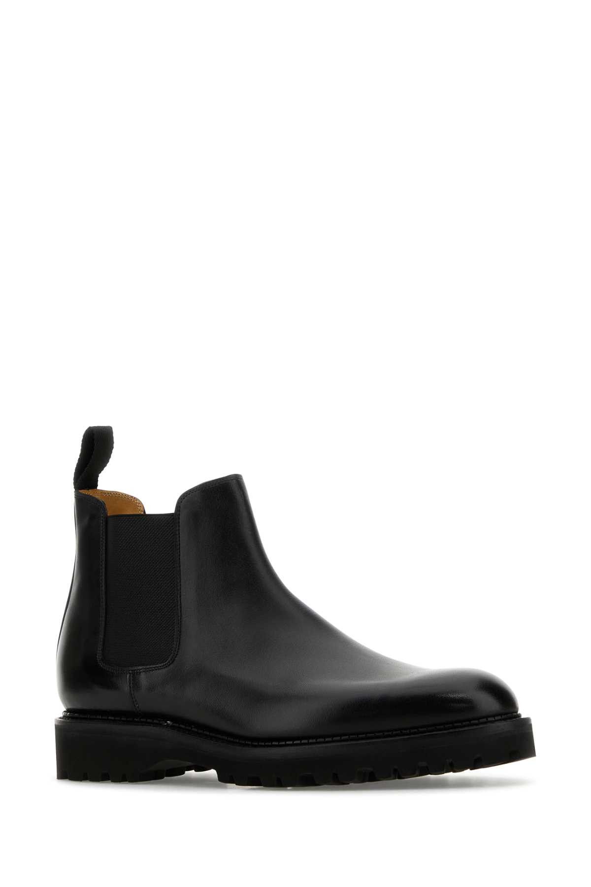 John Lobb Black Leather Lawry Ankle Boots Size US 7 / EU 40 - 2 Thumbnail
