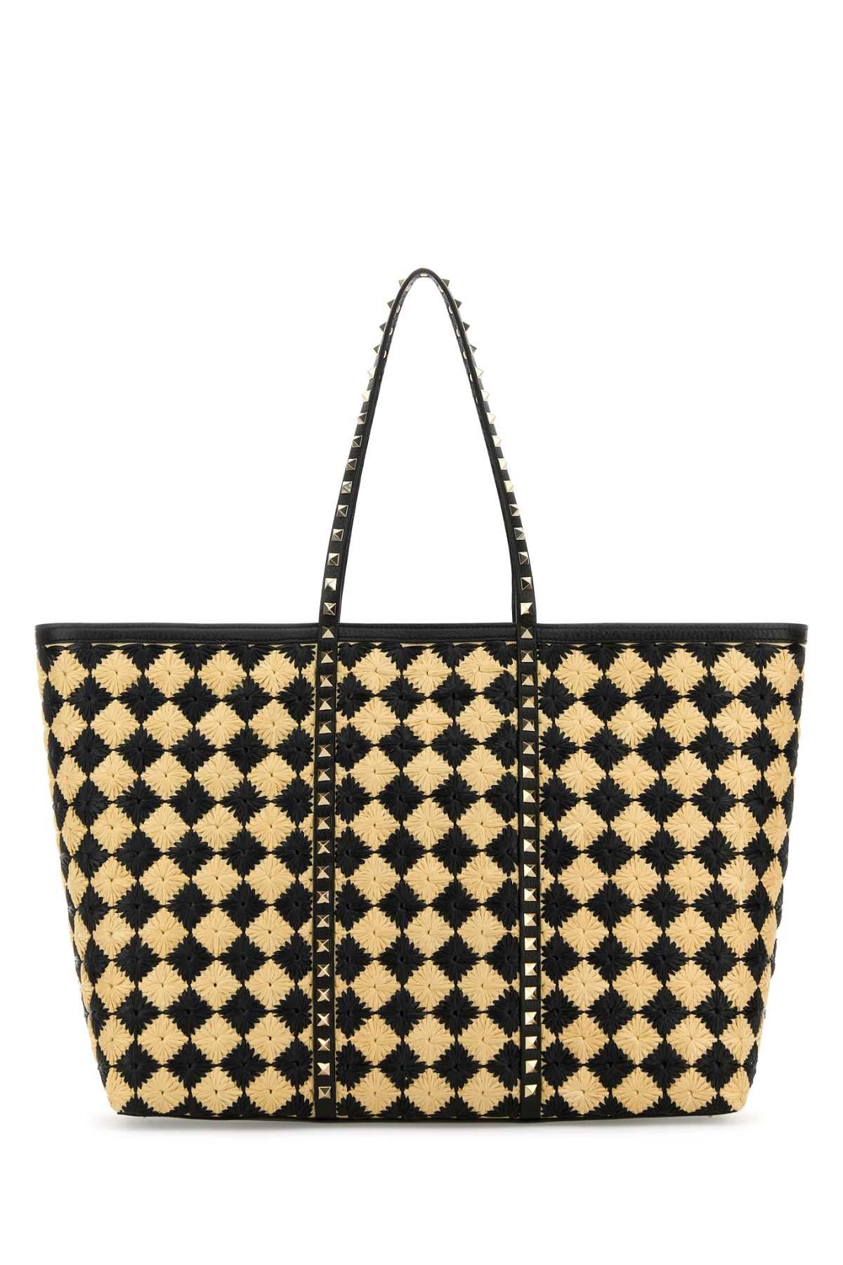 Valentino Embroidered Raffia Rockstud Shopping Bag Size ONE SIZE - 3 Thumbnail