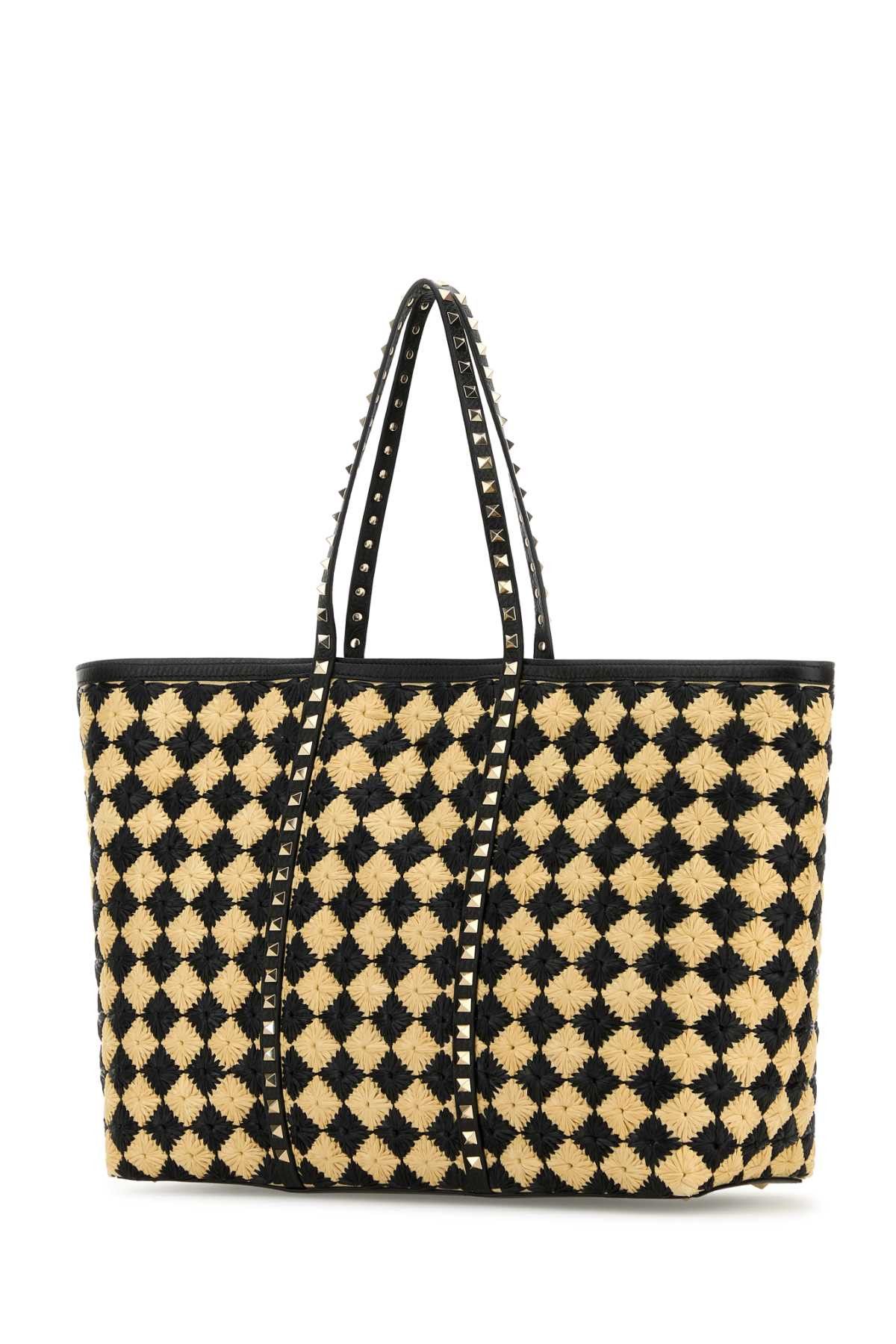 Valentino Embroidered Raffia Rockstud Shopping Bag Size ONE SIZE - 2 Thumbnail