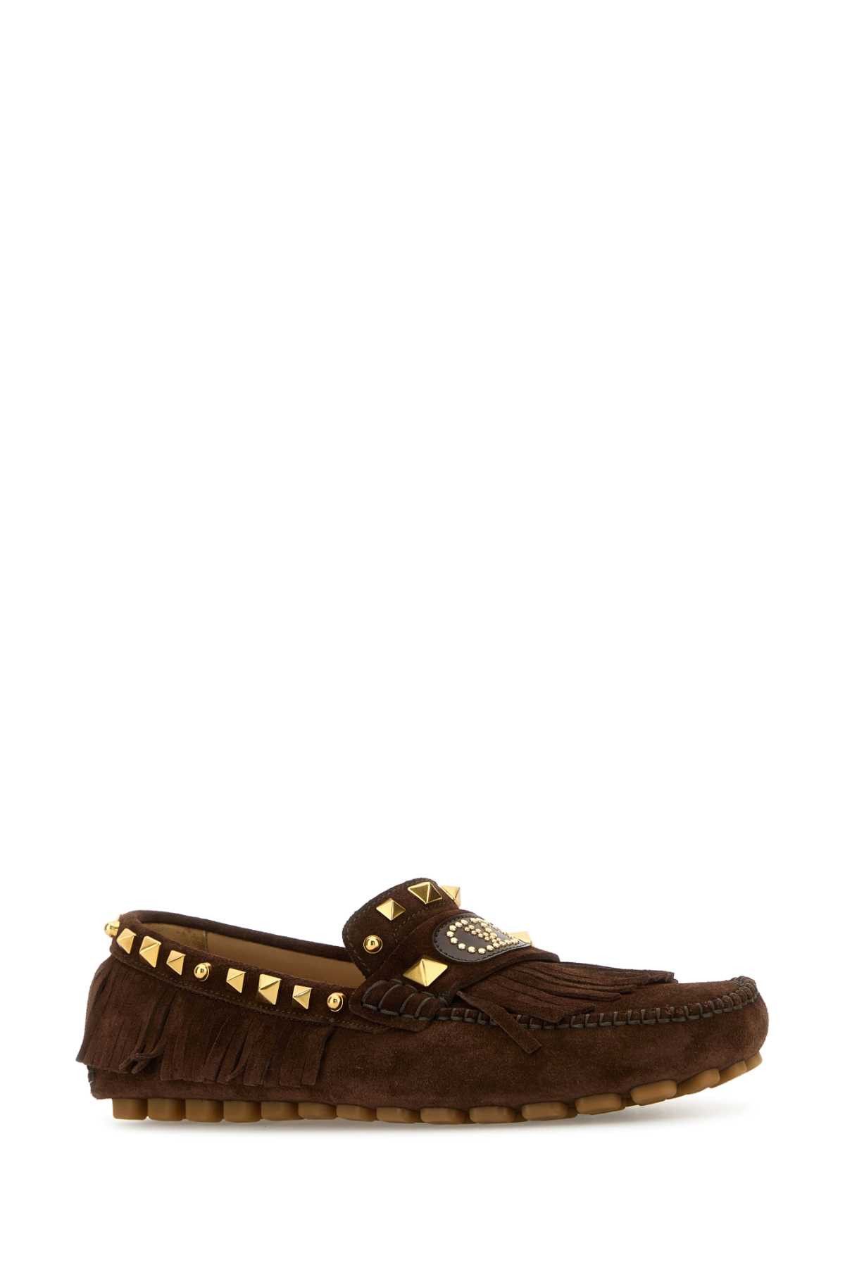 Valentino Brown Split-Leather Plaster Caster Loafers Size US 6 / IT 36 - 2 Thumbnail