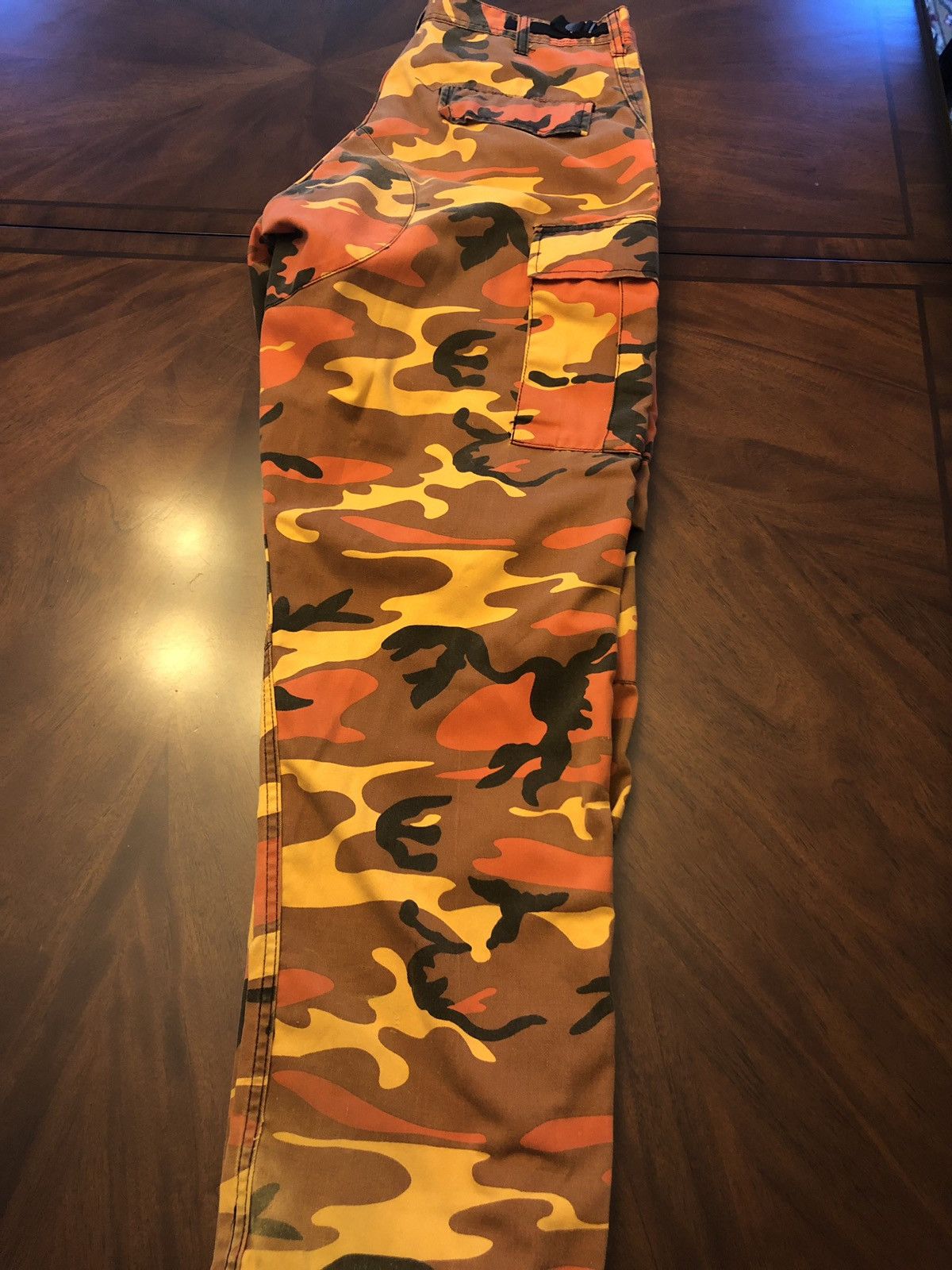 Vintage Vintage 90’s Orange Camouflage Cargo Pants Adjustable Size US 31 - 5 Thumbnail