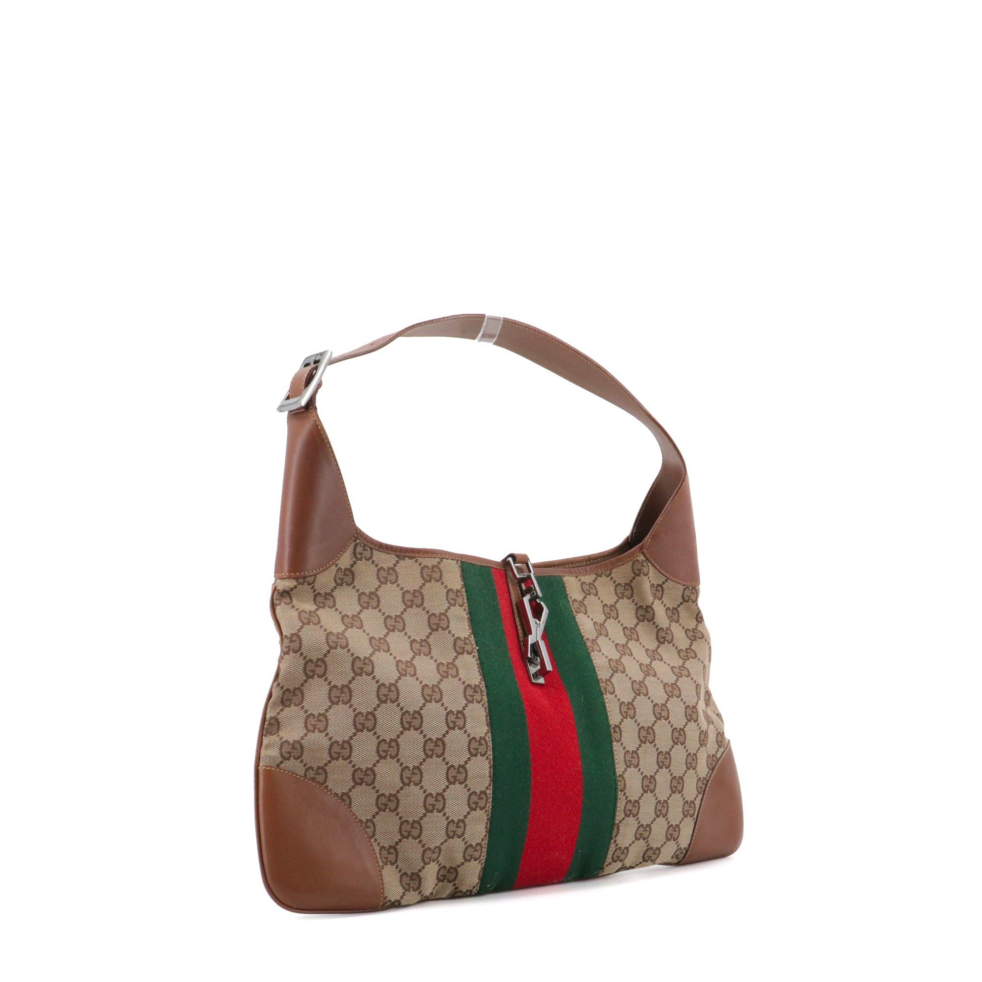 Gucci GUCCI - Jackie Hobo Limited Edition 2010 Gucci large size shoulder bag in monogram canvas and brown leather Size ONE SIZE - 2 Thumbnail