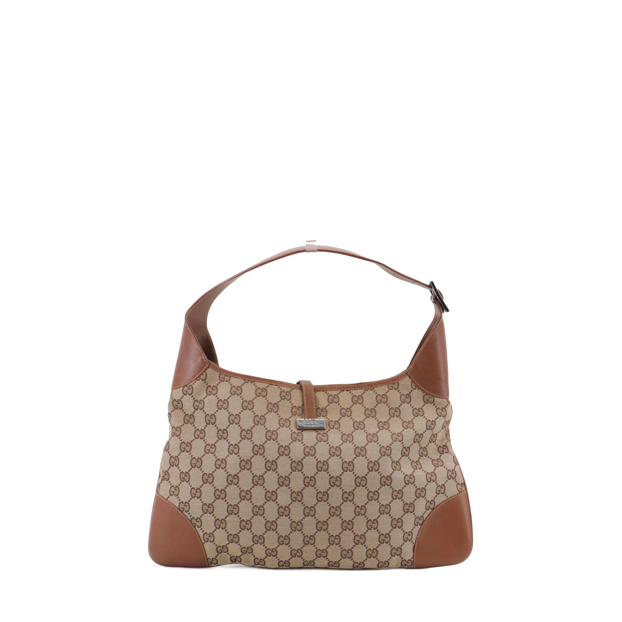 Gucci GUCCI - Jackie Hobo Limited Edition 2010 Gucci large size shoulder bag in monogram canvas and brown leather Size ONE SIZE - 3 Thumbnail