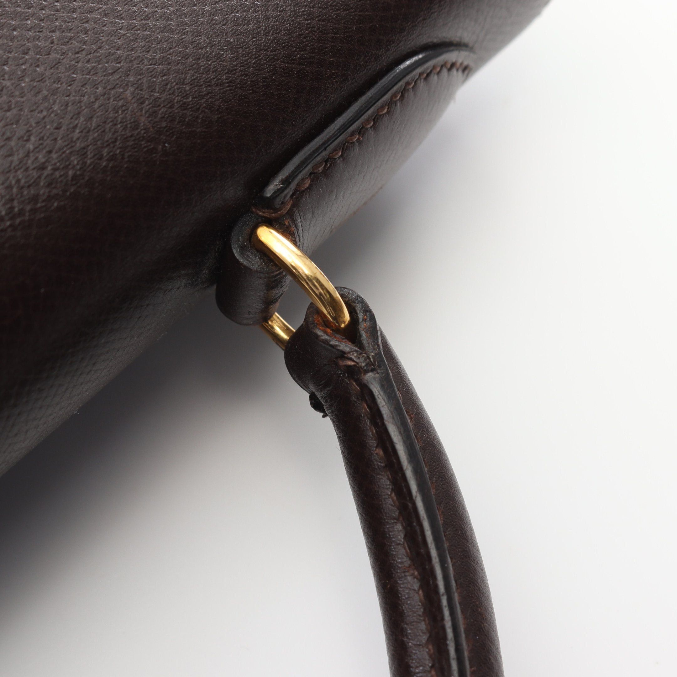 Hermes Hermes Kelly32 Ebene Handbag Courchevel Dark Brown Gold Hardware Outside Sewing ○U Stamp Size ONE SIZE - 10 Thumbnail