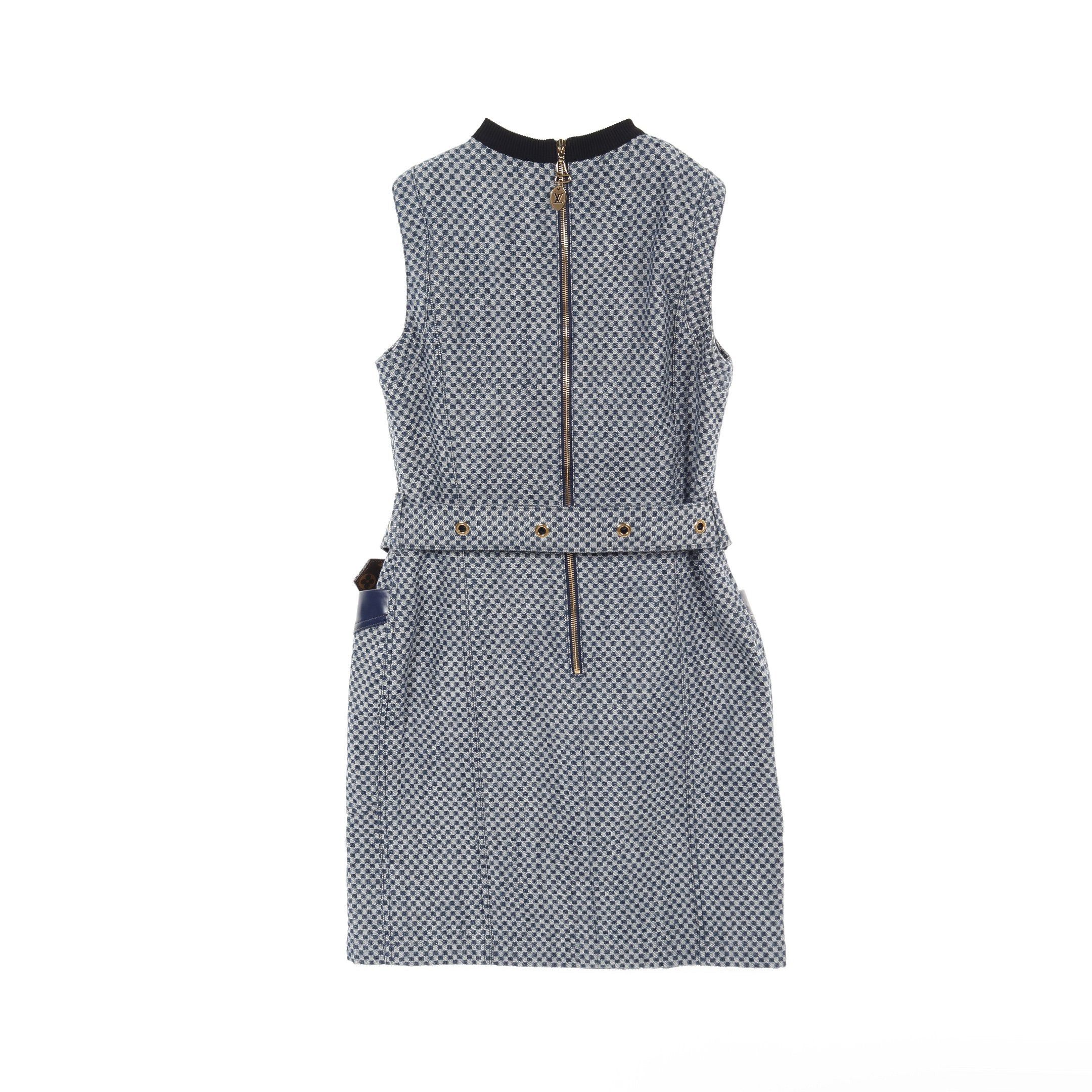 Louis Vuitton Louis Vuitton Damier Denim One Piece No Sleeve Cotton Blue Size ONE SIZE - 2 Thumbnail
