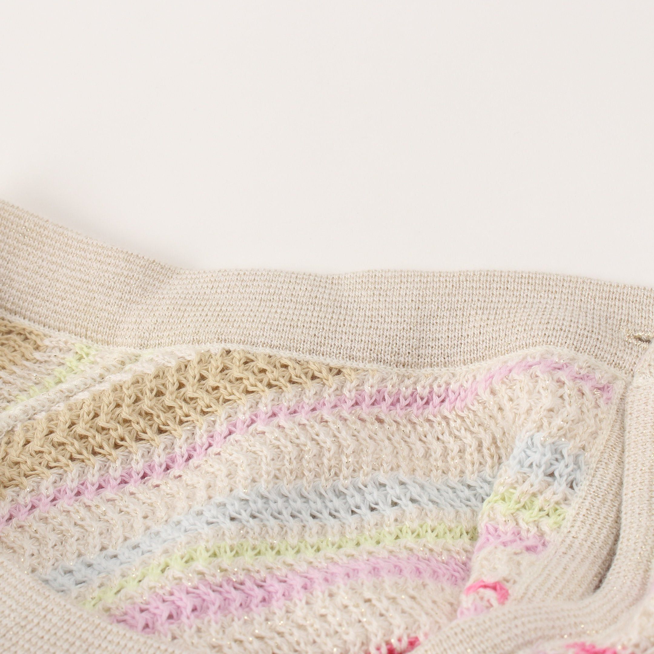 Chanel Chanel Knit Dress No Sleeve Stripes Cotton Rayon Cashmere Ivory Pink Multicolor 11C Size ONE SIZE - 9 Thumbnail