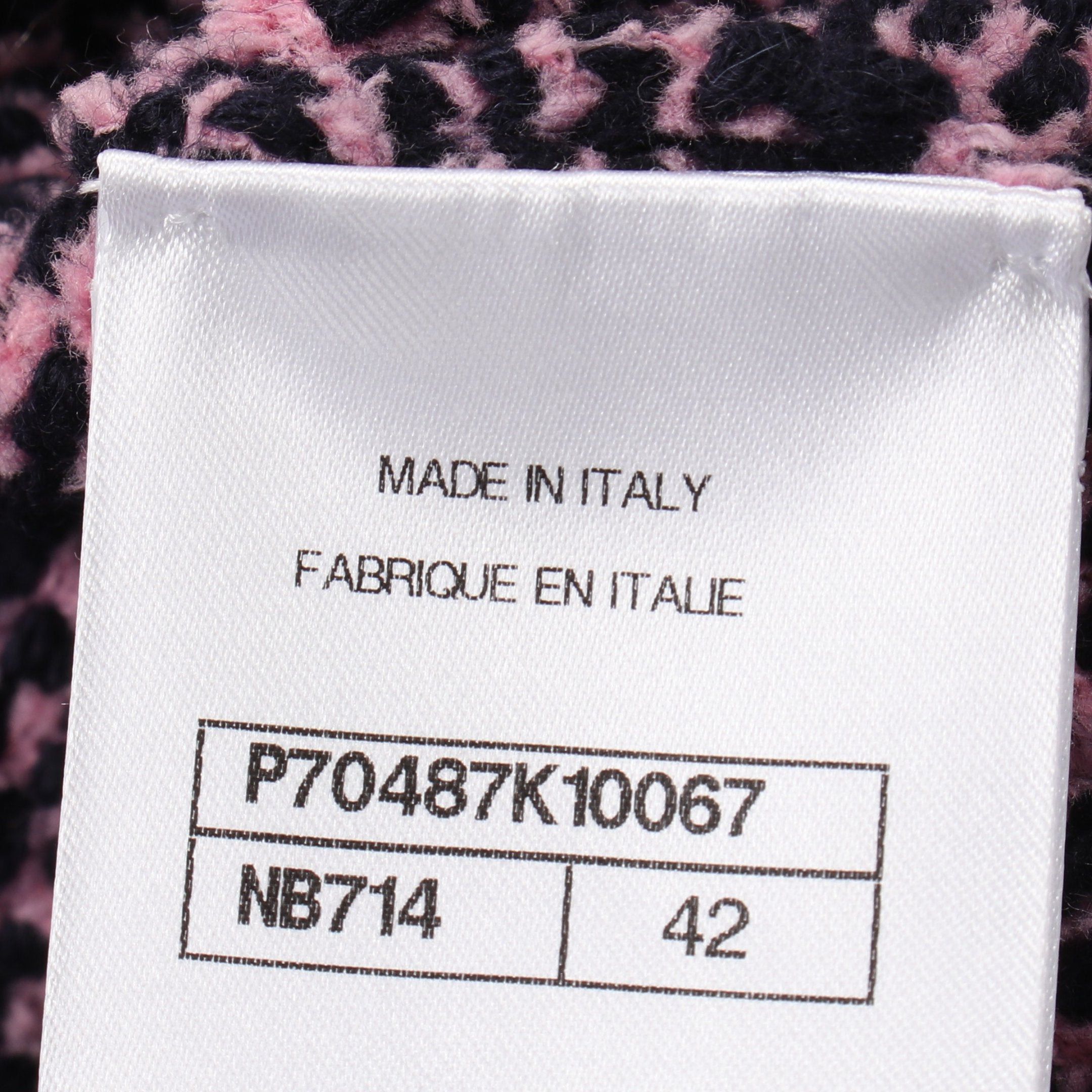 Chanel Chanel Cocomark Button Knitted Jacket Tweed Cardigan Cashmere Cotton Pink Navy 21P Size ONE SIZE - 6 Thumbnail