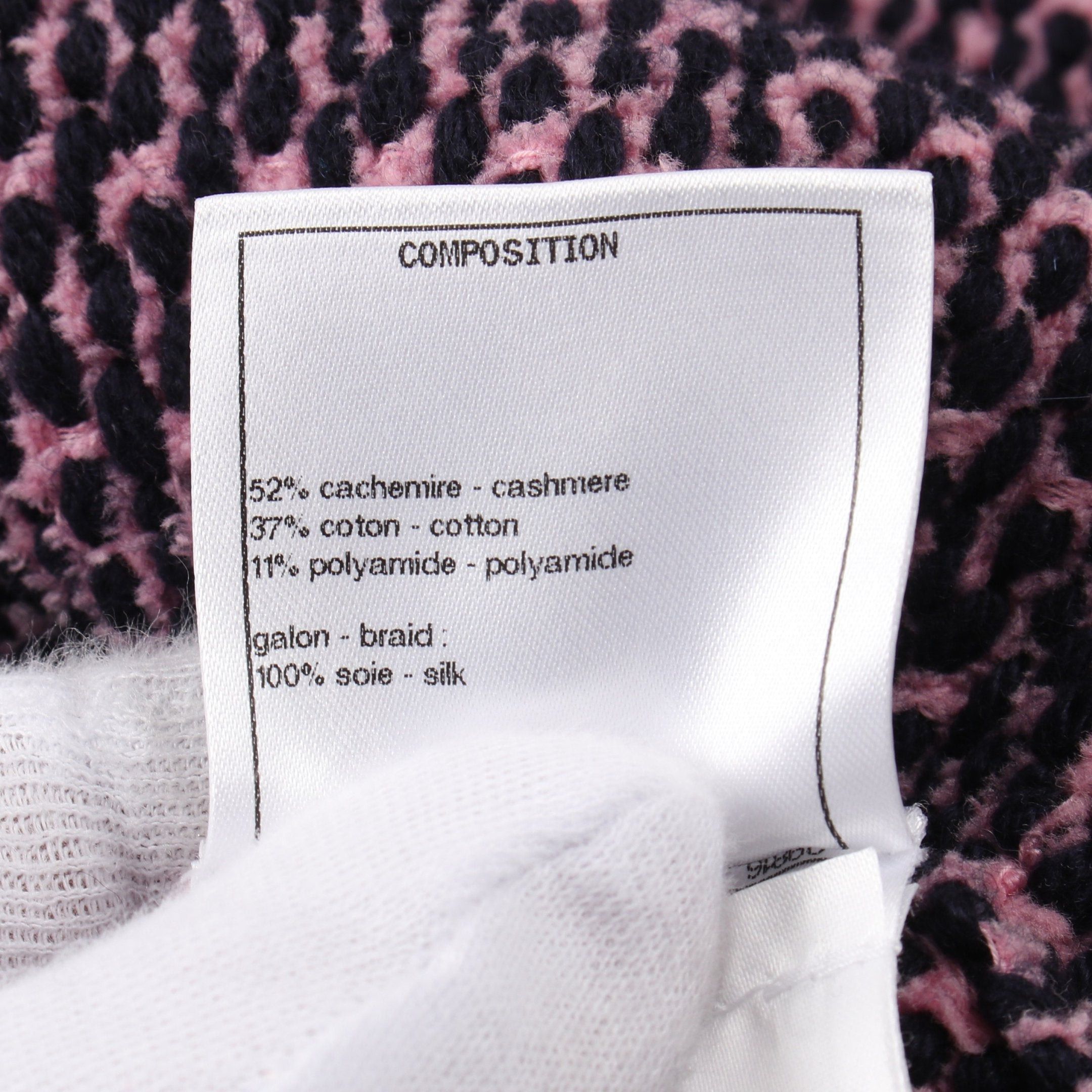 Chanel Chanel Cocomark Button Knitted Jacket Tweed Cardigan Cashmere Cotton Pink Navy 21P Size ONE SIZE - 5 Thumbnail