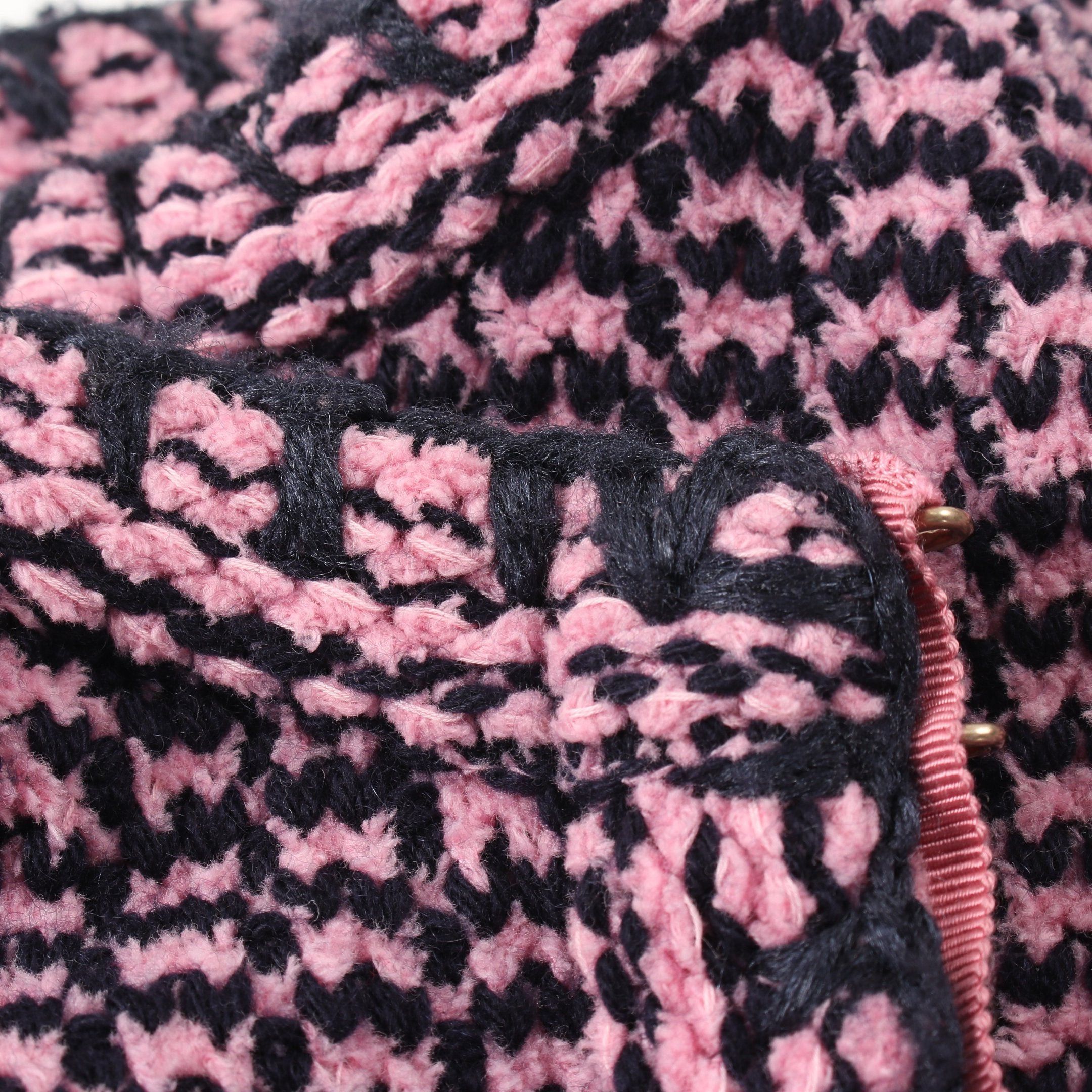 Chanel Chanel Cocomark Button Knitted Jacket Tweed Cardigan Cashmere Cotton Pink Navy 21P Size ONE SIZE - 7 Thumbnail