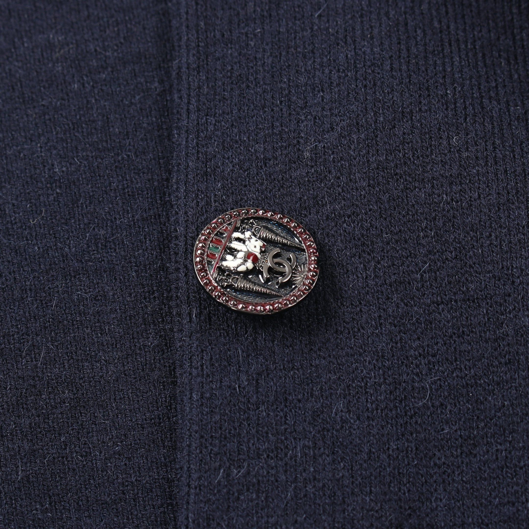 Chanel Chanel Paribong Bay Jacket Wool Rayon Angola Fiber Dark Navy Knit Size ONE SIZE - 10 Thumbnail