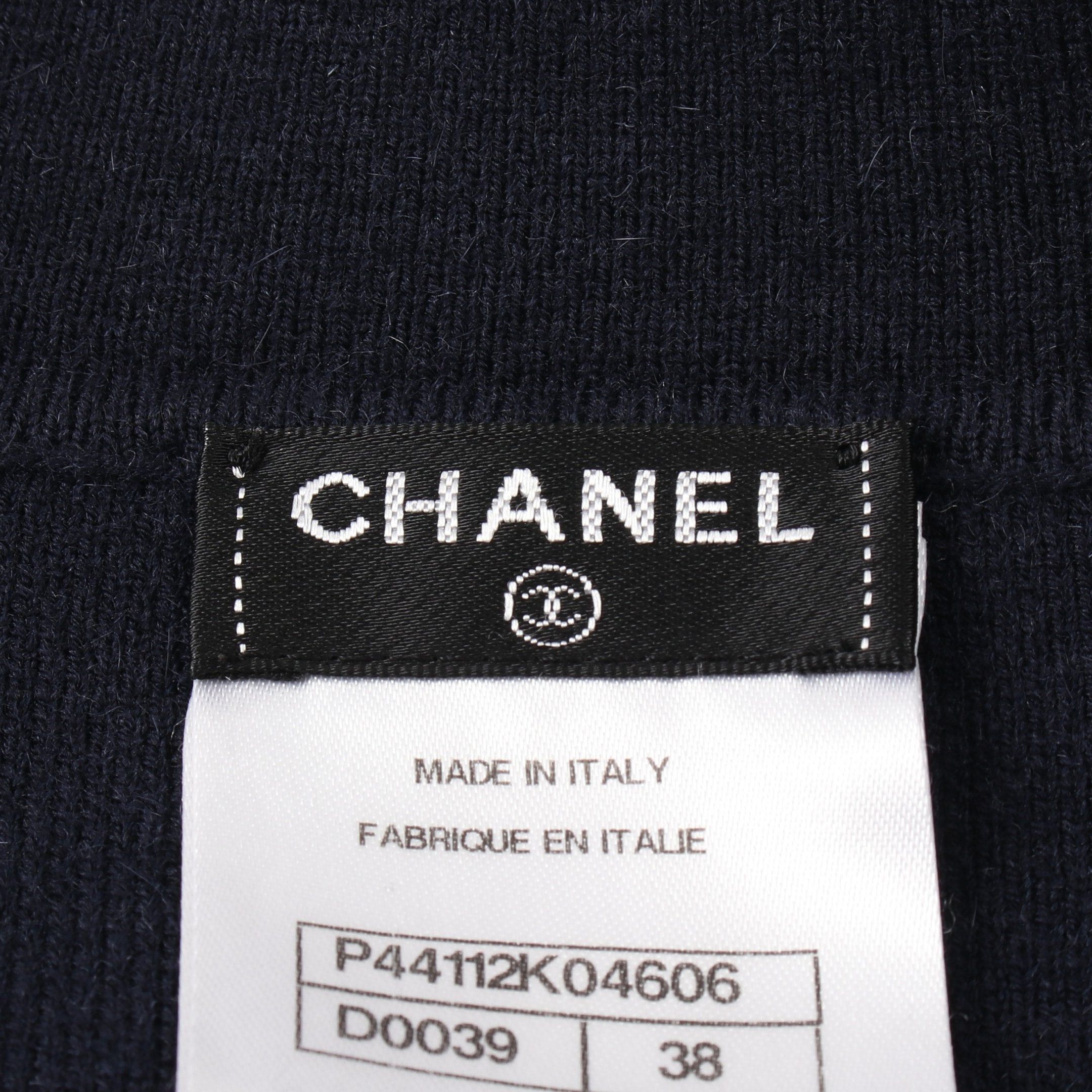 Chanel Chanel Paribong Bay Jacket Wool Rayon Angola Fiber Dark Navy Knit Size ONE SIZE - 3 Thumbnail