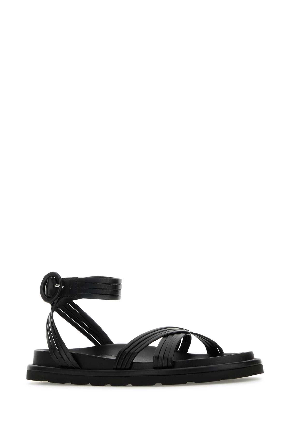 Gianvito Rossi Black Nappa Leather Lianne Sandals Size US 10 / IT 40 - 2 Thumbnail
