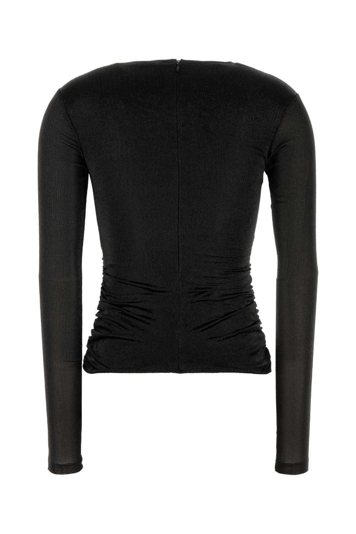 Isabel Marant Black Stretch Silk Blend Rose Top Size M / US 6-8 / IT 42-44 - 2 Thumbnail