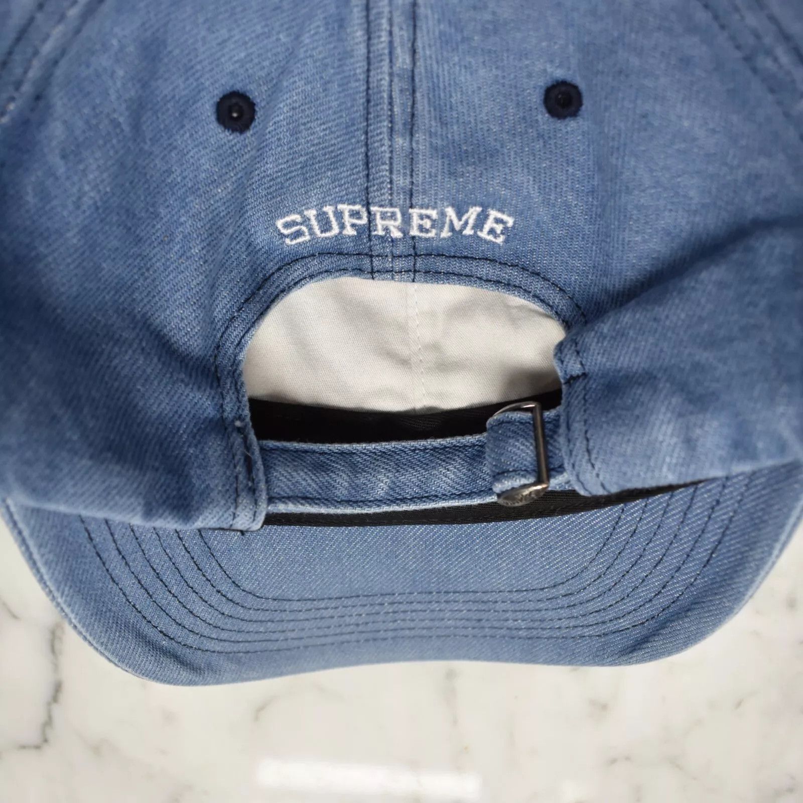 Supreme Supreme License Plate Logo Washed Denim Hat Blue Size ONE SIZE - 5 Thumbnail
