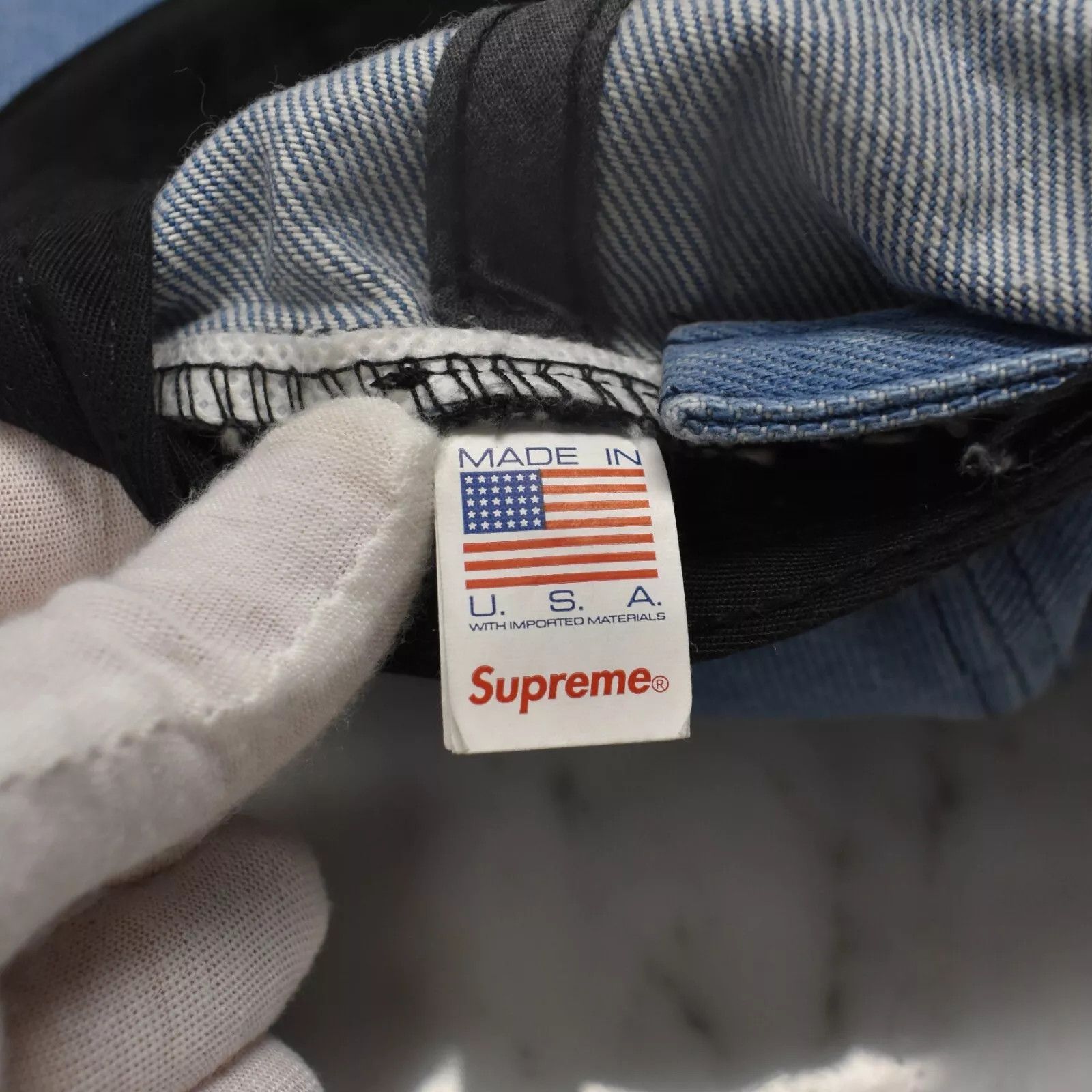 Supreme Supreme License Plate Logo Washed Denim Hat Blue Size ONE SIZE - 4 Thumbnail