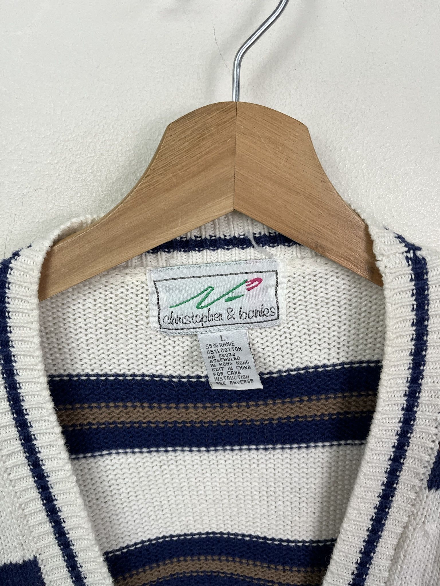 Vintage Vintage 1990s Cardigan Croft and Barrow Striped Knit Sweater Size L Size US L / EU 52-54 / 3 - 2 Thumbnail