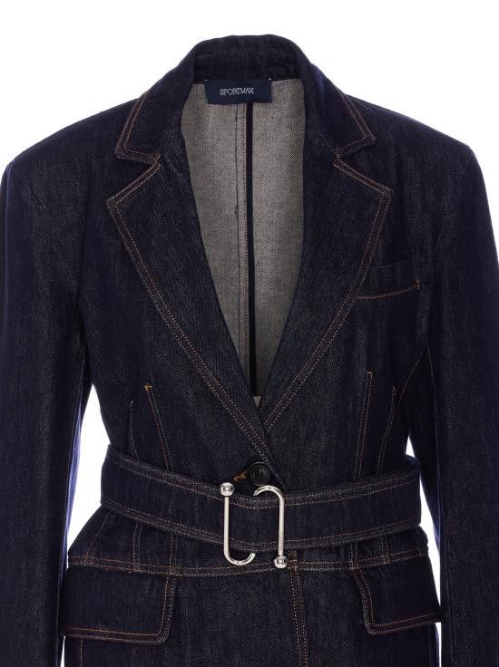 Sportmax SPORTMAX Women Jackets 2512041025600 DOMINO 001 Blue Size XS / US 0-2 / IT 36-38 - 4 Thumbnail