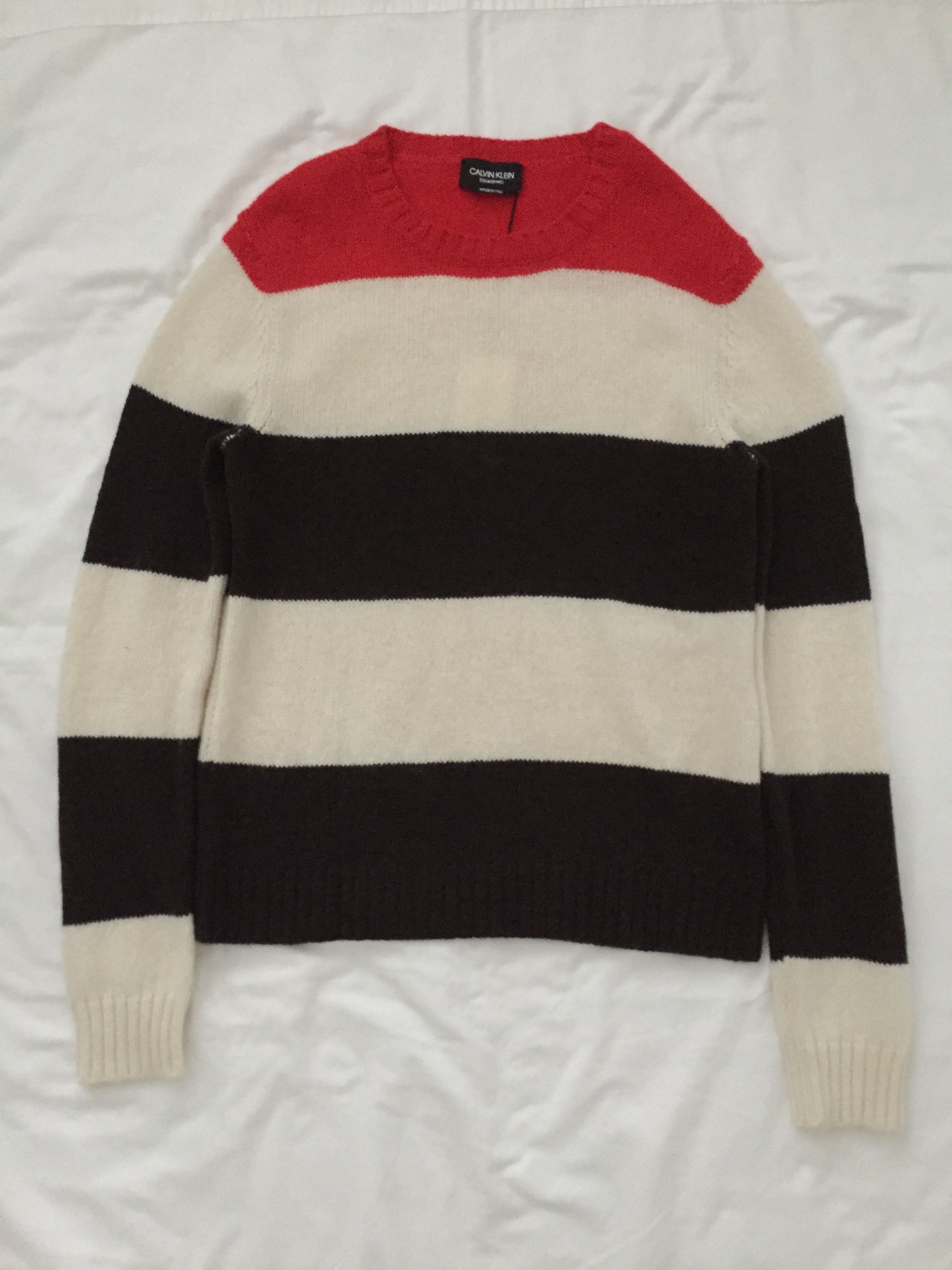 Calvin Klein 205W39NYC Striped Knitted Jumper Size US M / EU 48-50 / 2 - 1 Thumbnail