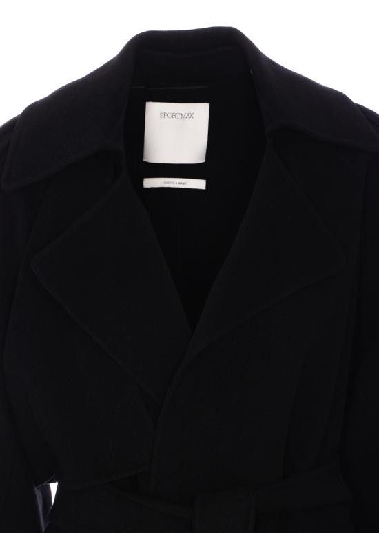 Sportmax SPORTMAX Women Coats 2512011021600 FIORE 013 Black Size XS / US 0-2 / IT 36-38 - 5 Thumbnail