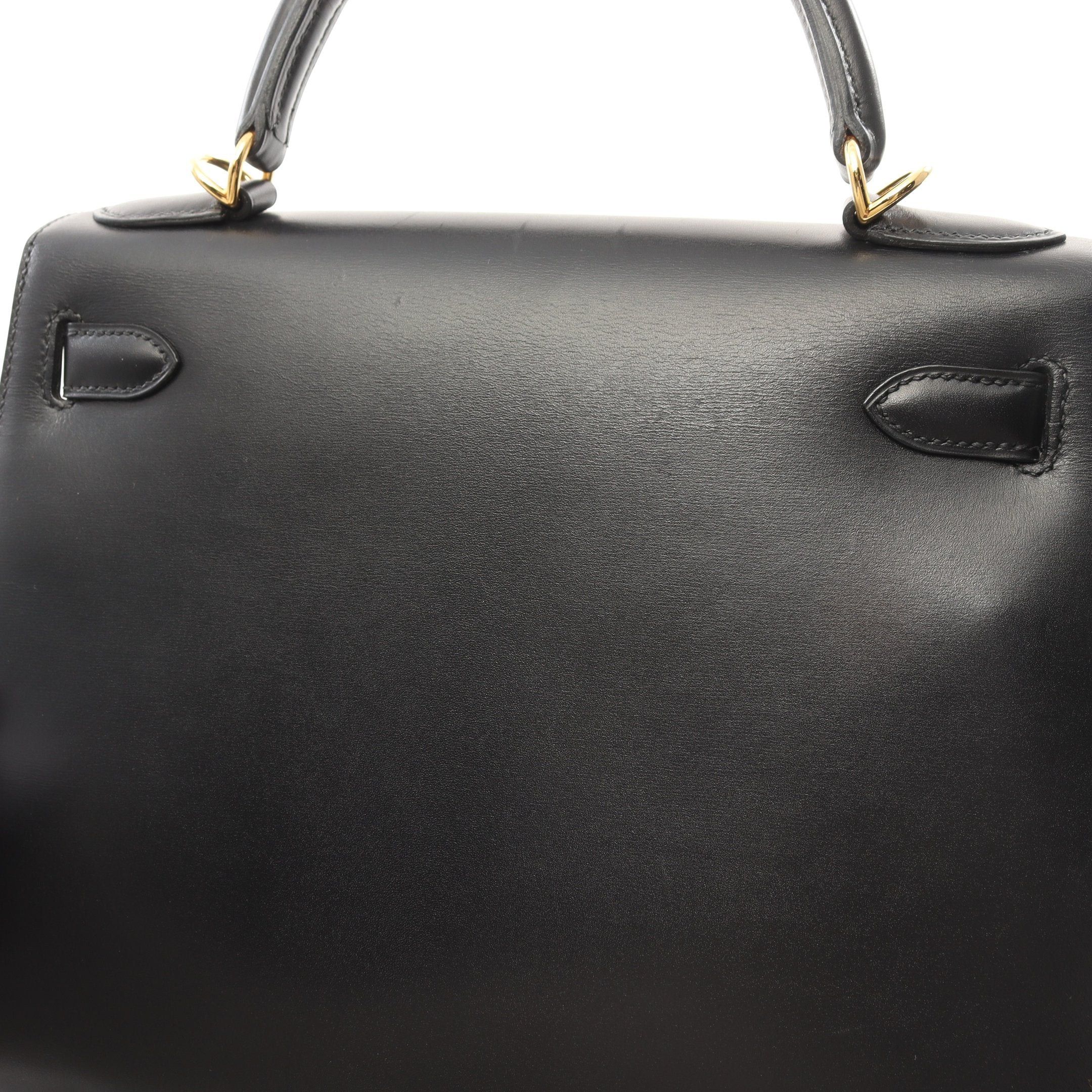 Hermes Hermes Kelly28 Handbag Box Calf Black Gold Hardware Stamp (Manufactured Around 2002) Size ONE SIZE - 10 Thumbnail