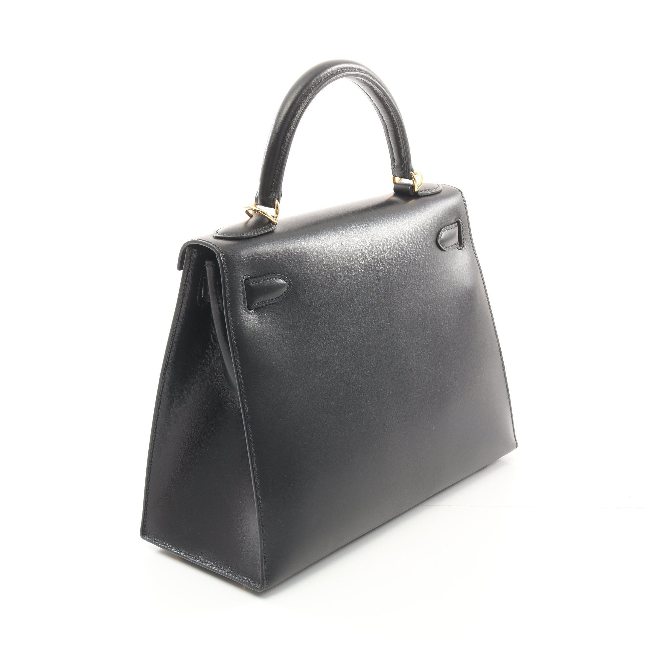 Hermes Hermes Kelly28 Handbag Box Calf Black Gold Hardware Stamp (Manufactured Around 2002) Size ONE SIZE - 2 Thumbnail