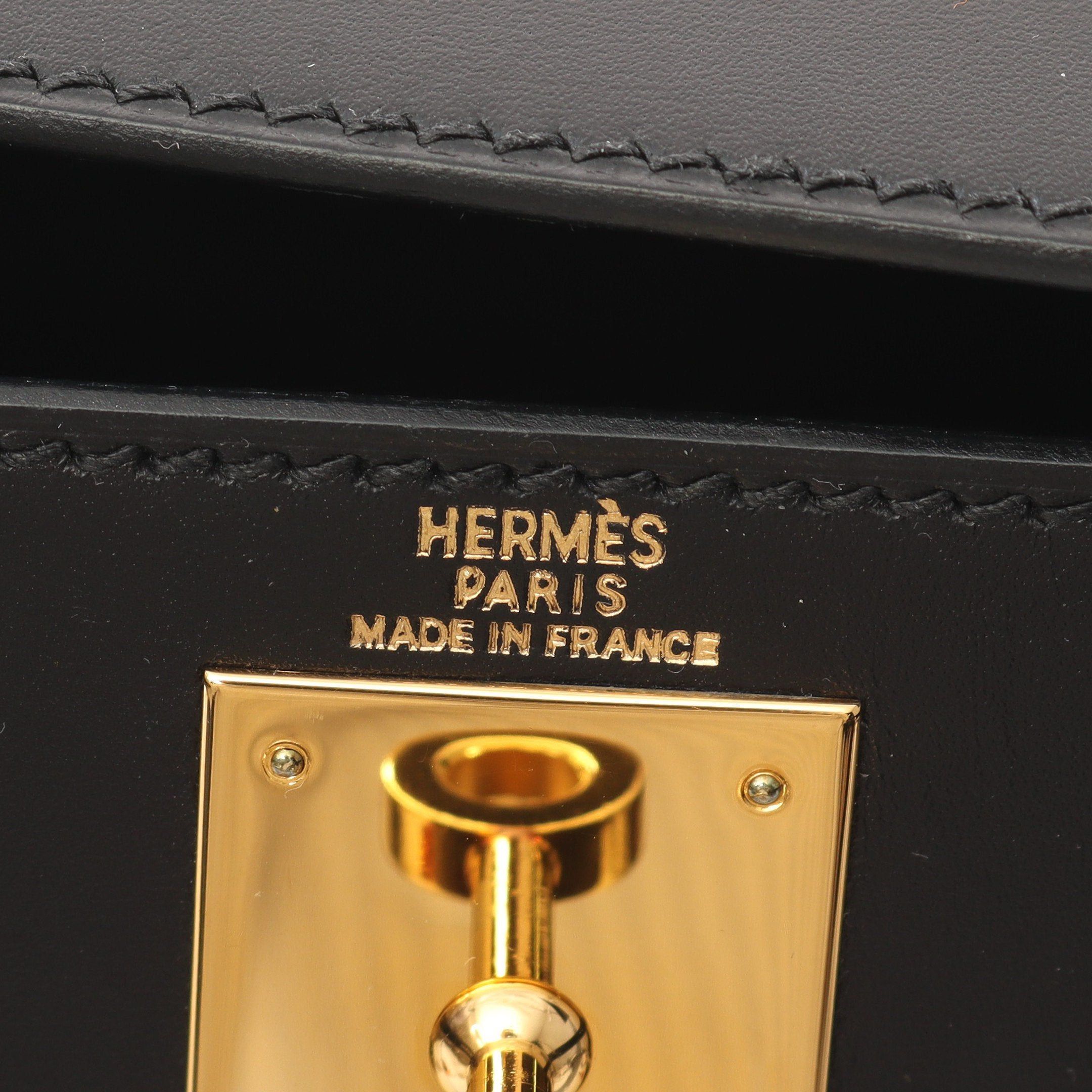 Hermes Hermes Kelly28 Handbag Box Calf Black Gold Hardware Stamp (Manufactured Around 2002) Size ONE SIZE - 4 Thumbnail