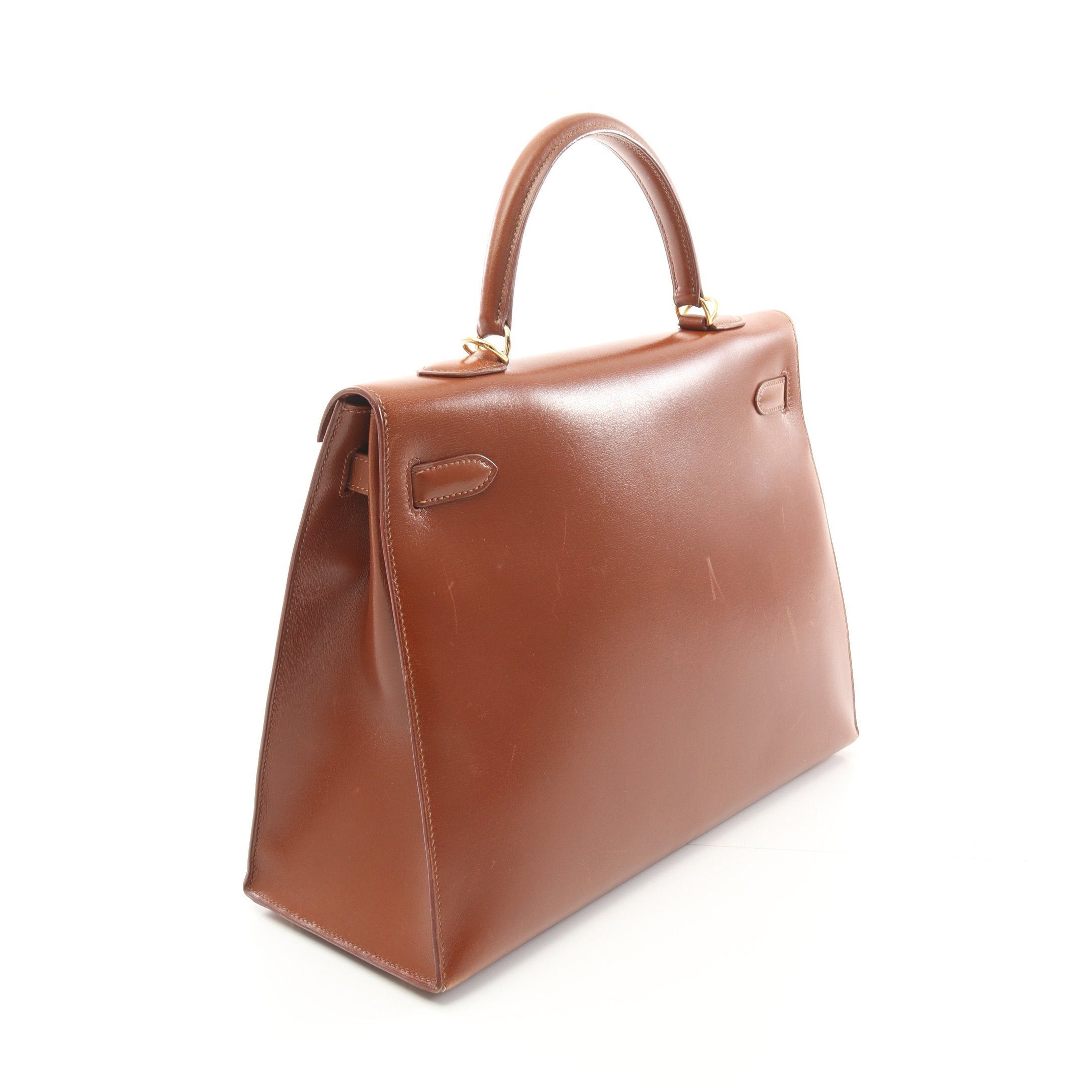 Hermes Hermes Kelly35 Noisette Handbag Box Calf Brown Gold Hardware Outside Sewing Stamp Size ONE SIZE - 2 Thumbnail